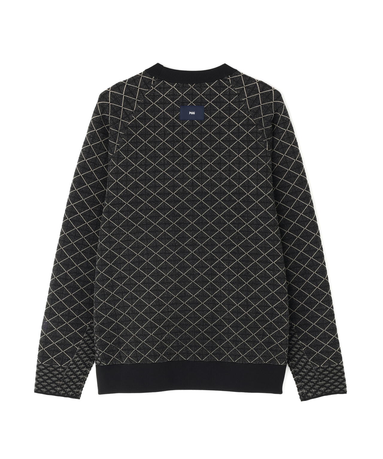 【PGG】【直営店舗&公式オンライン限定】地柄ポリエステルヤーンmm クルーネックニットプルオーバー (MENS)