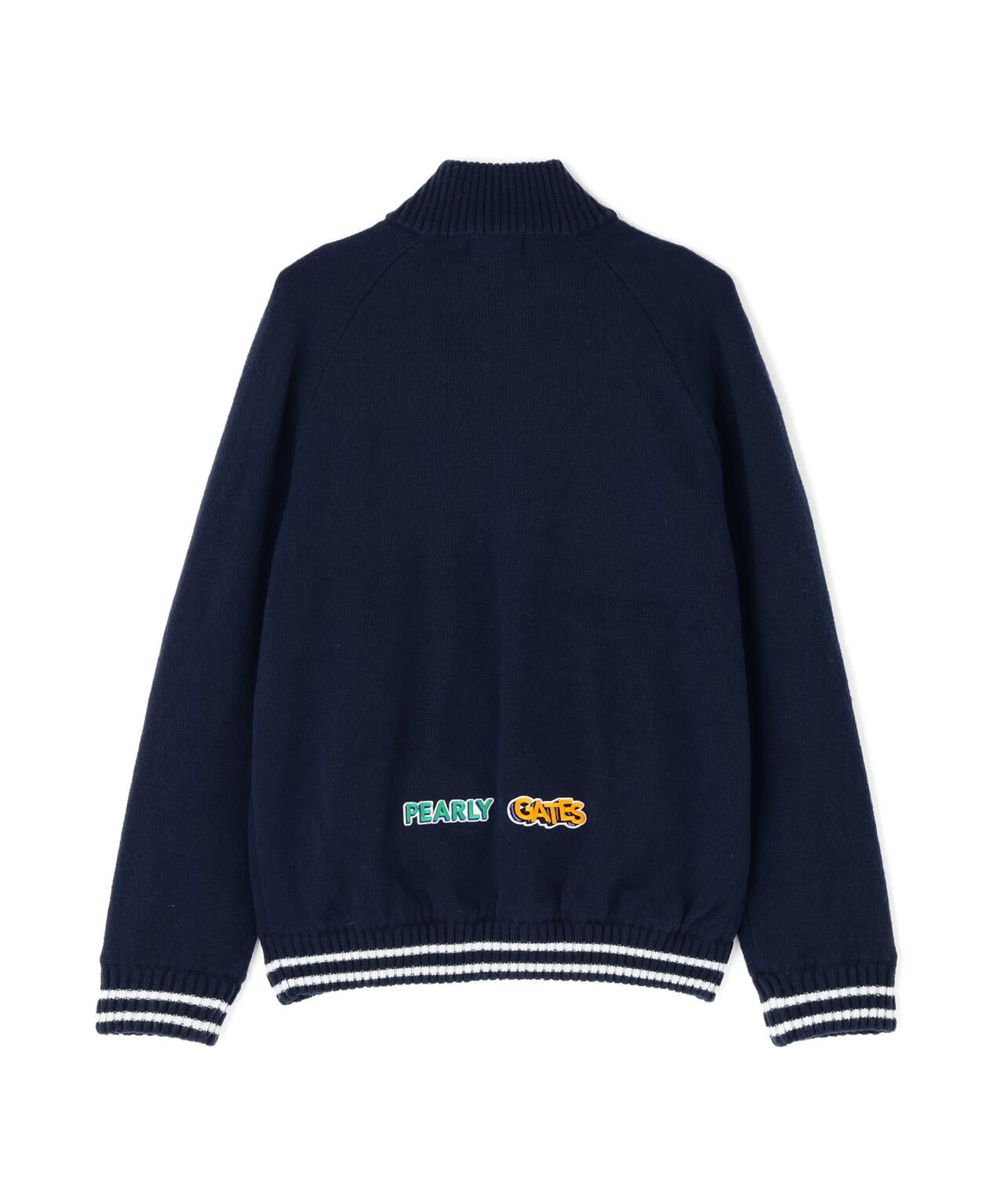 7G部分ジャガード×ストレッチ裏地フルジップニットブルゾン