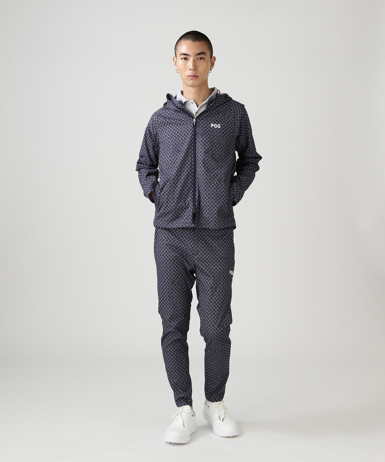 【PGG】【直営店舗&公式オンライン限定】イントレチャートTEXBRIDトリコットフルジップフーディブルゾン (MENS)