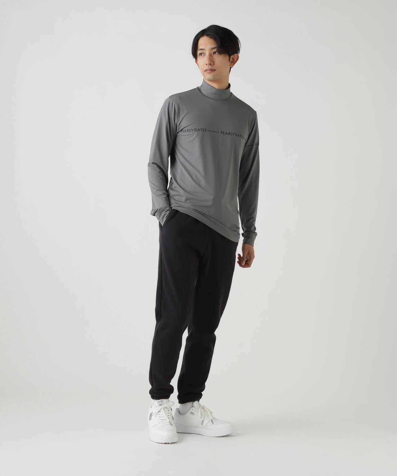 37.5ベア天竺長袖ハイネックカットソー