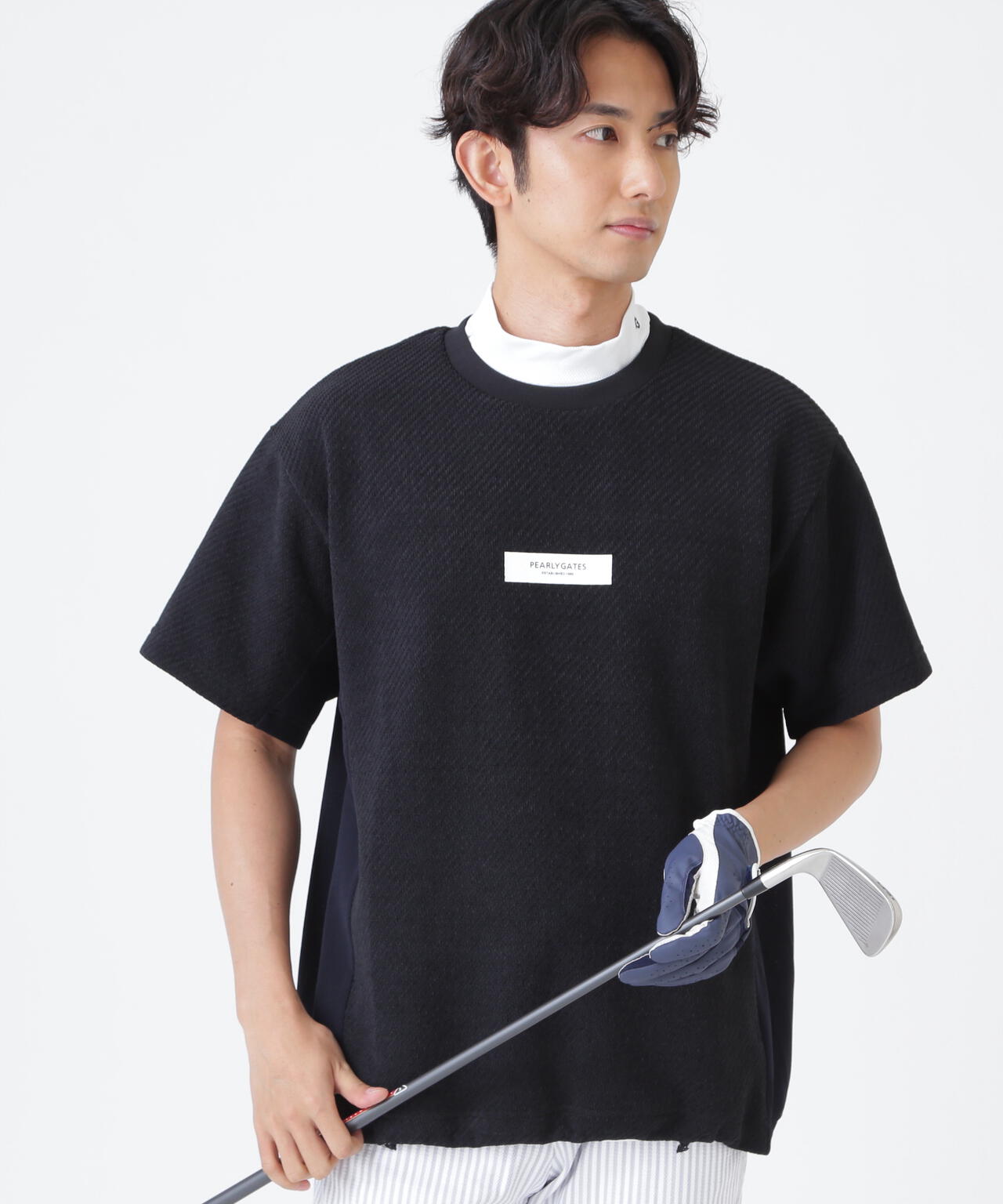 リサイクルモールカルゼクウォーター半袖クルーネックプルオーバー (MENS)