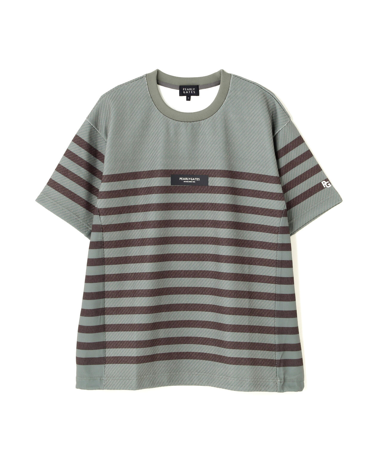 リサイクルモールカルゼクウォーター半袖クルーネックプルオーバー ＜ボーダー柄＞ (MENS)