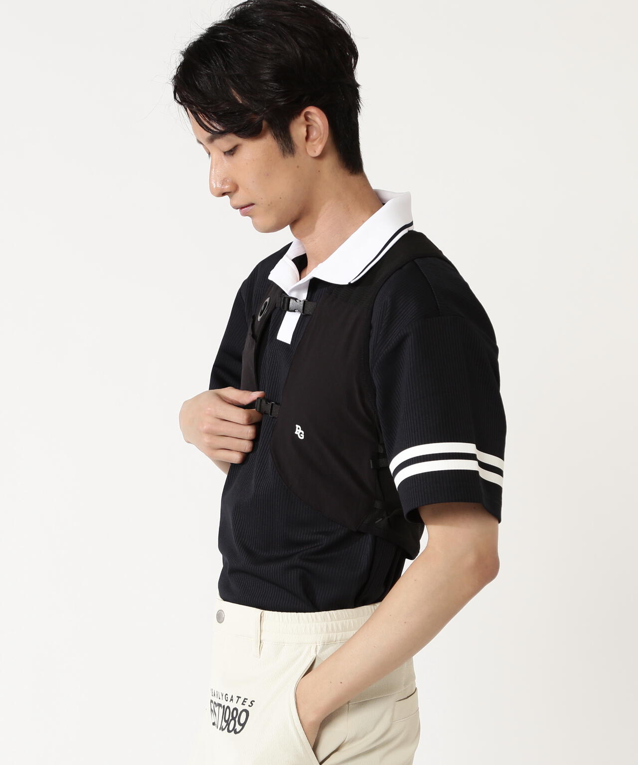 H:182cm/C:93/W:77/H:91 着用サイズ：L