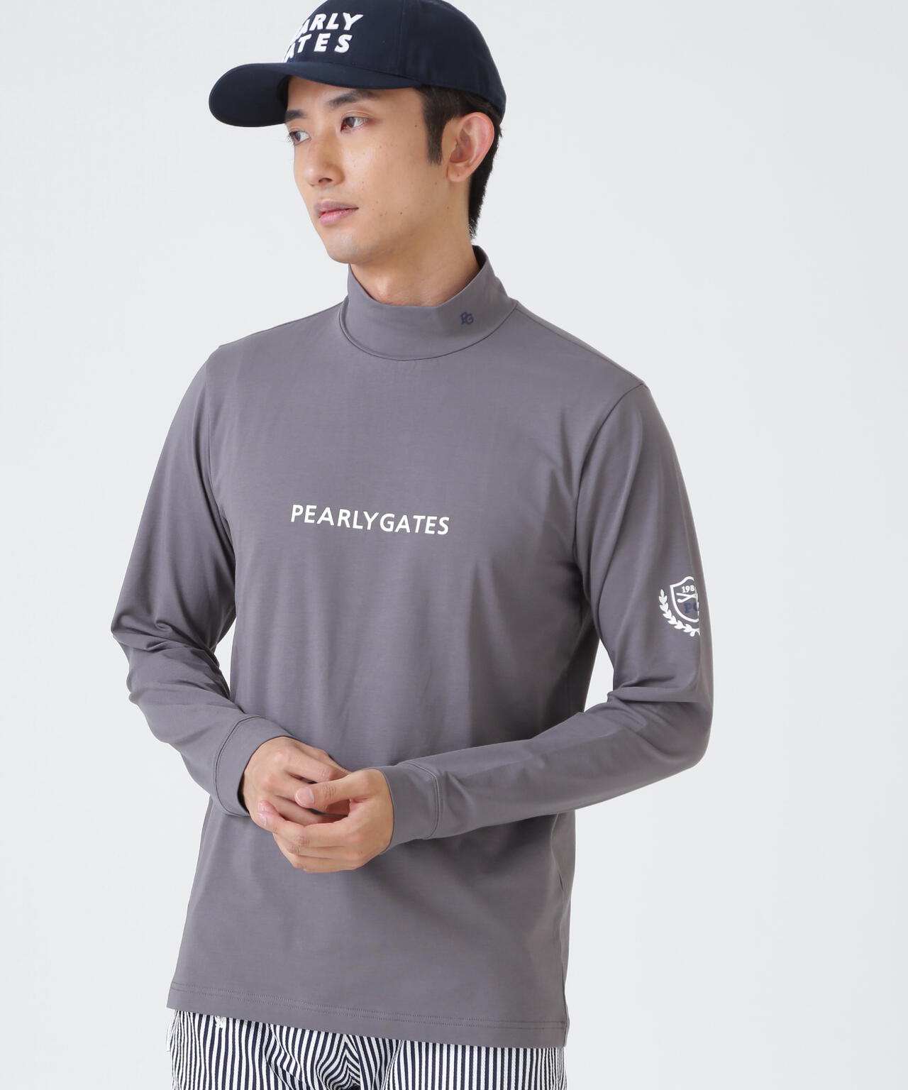 スーピマベア天長袖ハイネックカットソー (MENS)