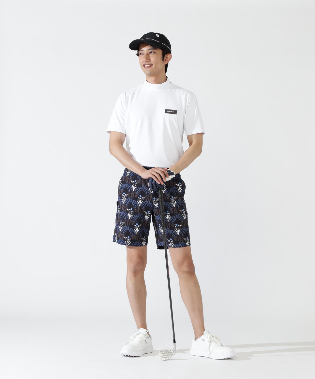 ハニカムストレッチ半袖モックネックカットソー