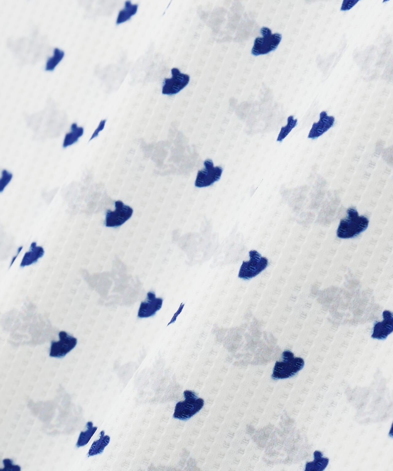とびうさハート柄ワッフルプリント半袖ハイネックカットソー