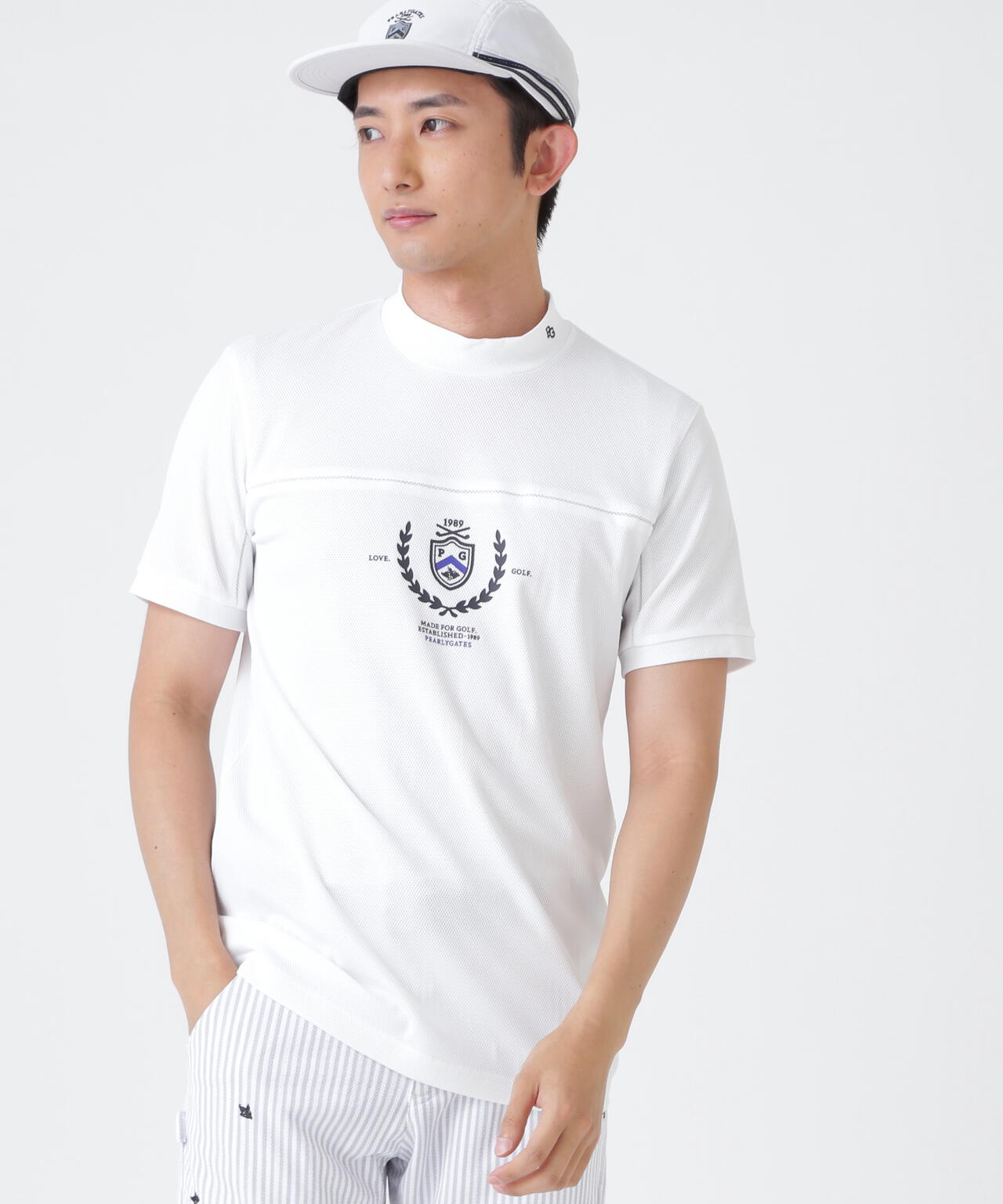 ２WAYトリコット半袖ハイネックカットソー (MENS)