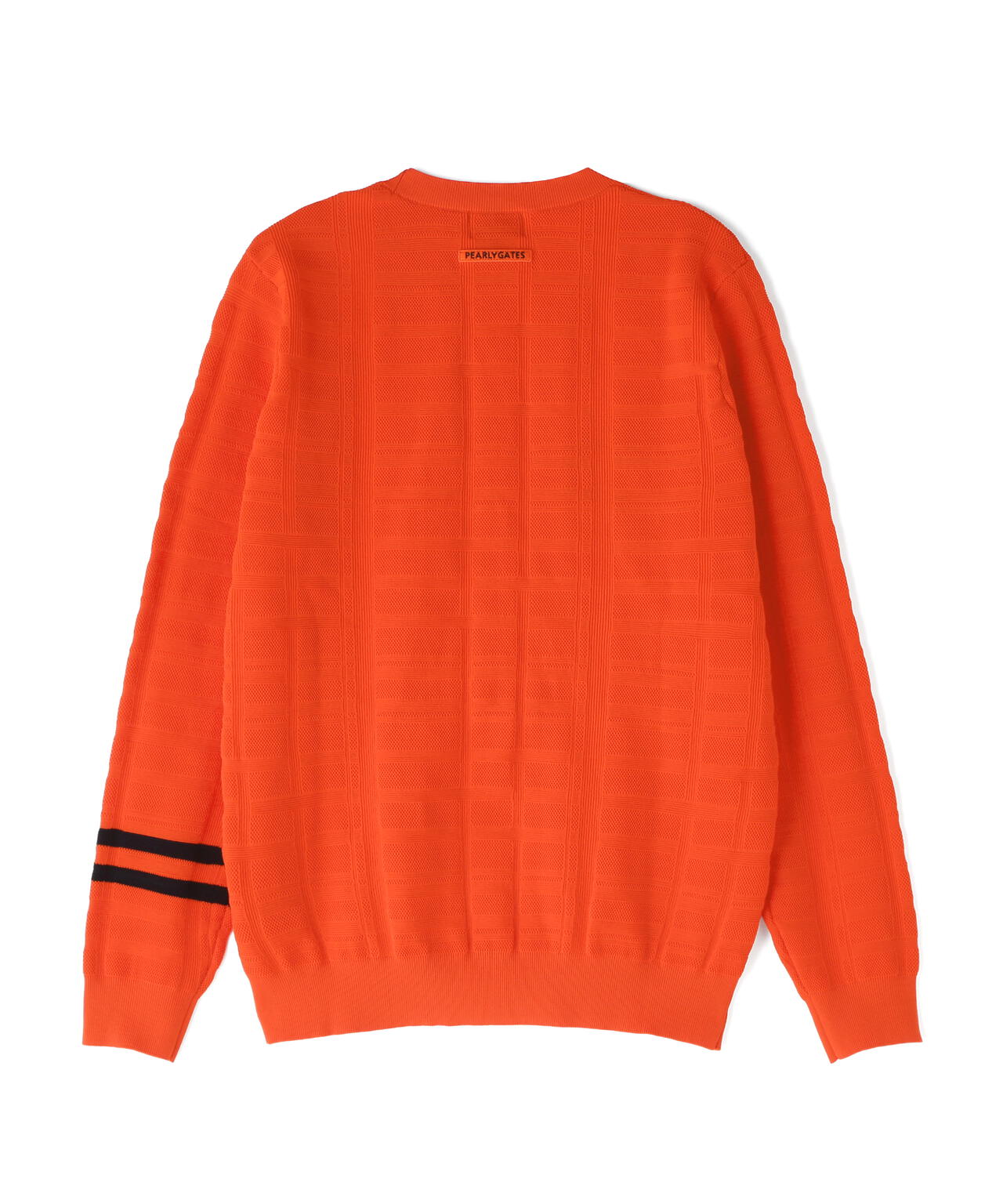 14G地柄ジャガードクルーネックニットプルオーバー (MENS)