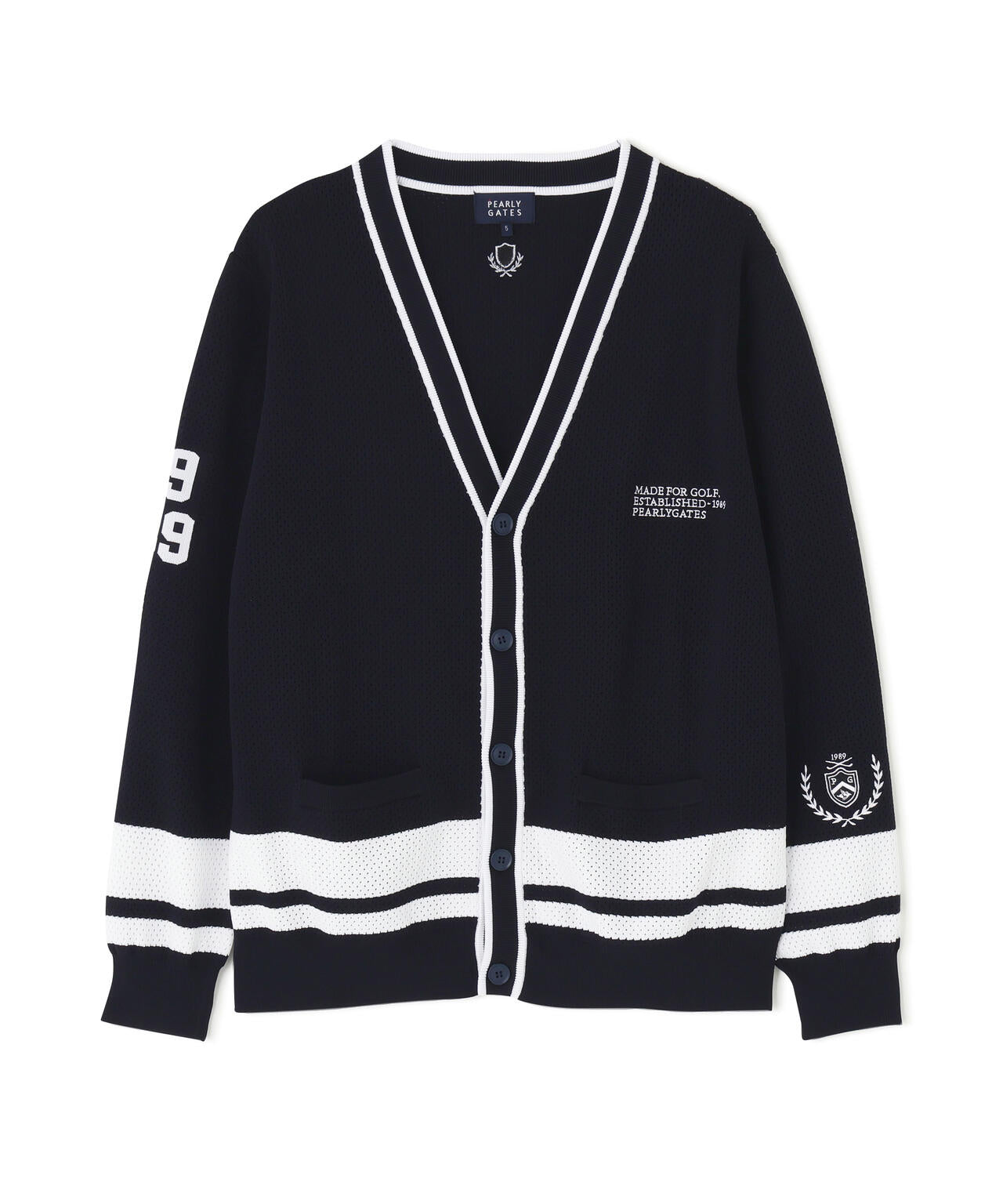 12GVネックニットカーディガン ＜メッシュ柄＞ (MENS)