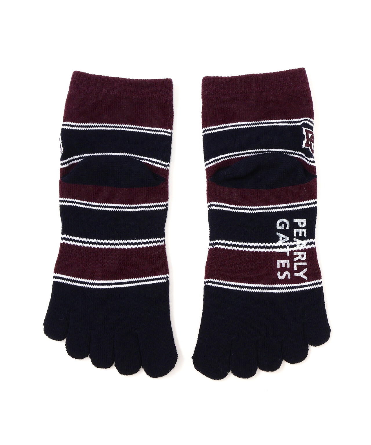 ボーダー5本指ショートソックス (MENS)