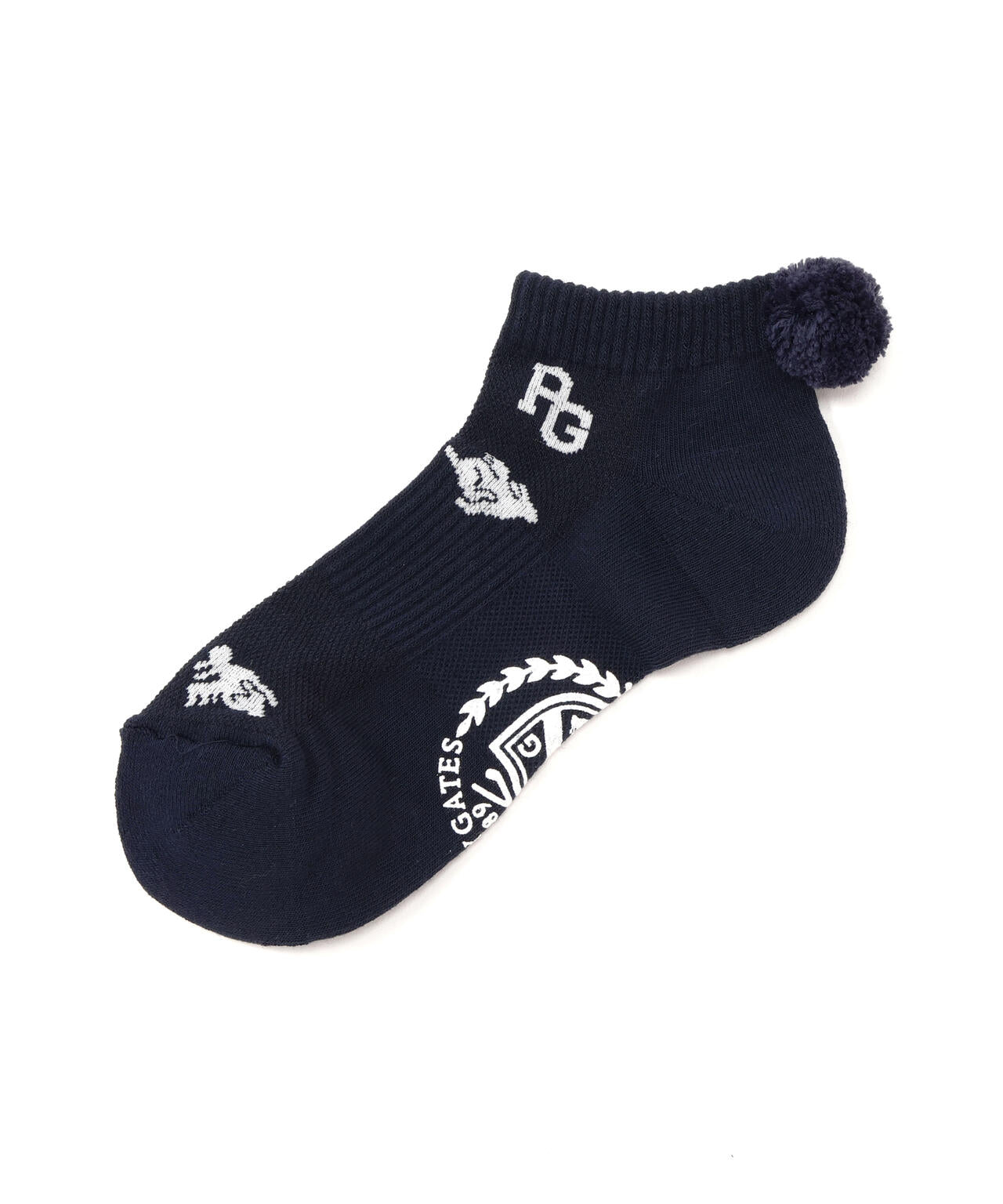 うさぎ総柄梵天付きアンクルソックス (WOMENS)