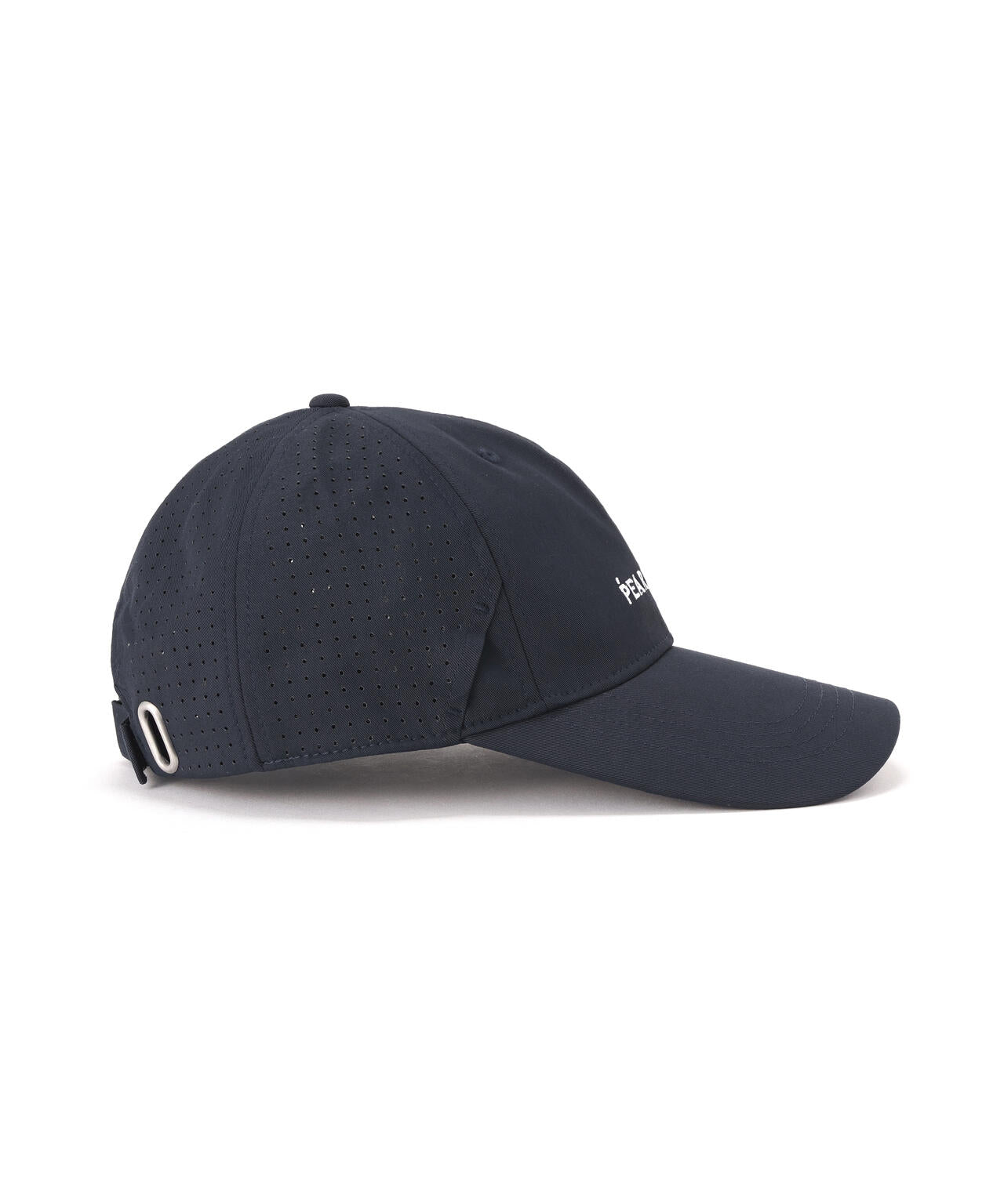 サングラスホルダー付きパンチングメッシュロングブリムキャップ (UNISEX)