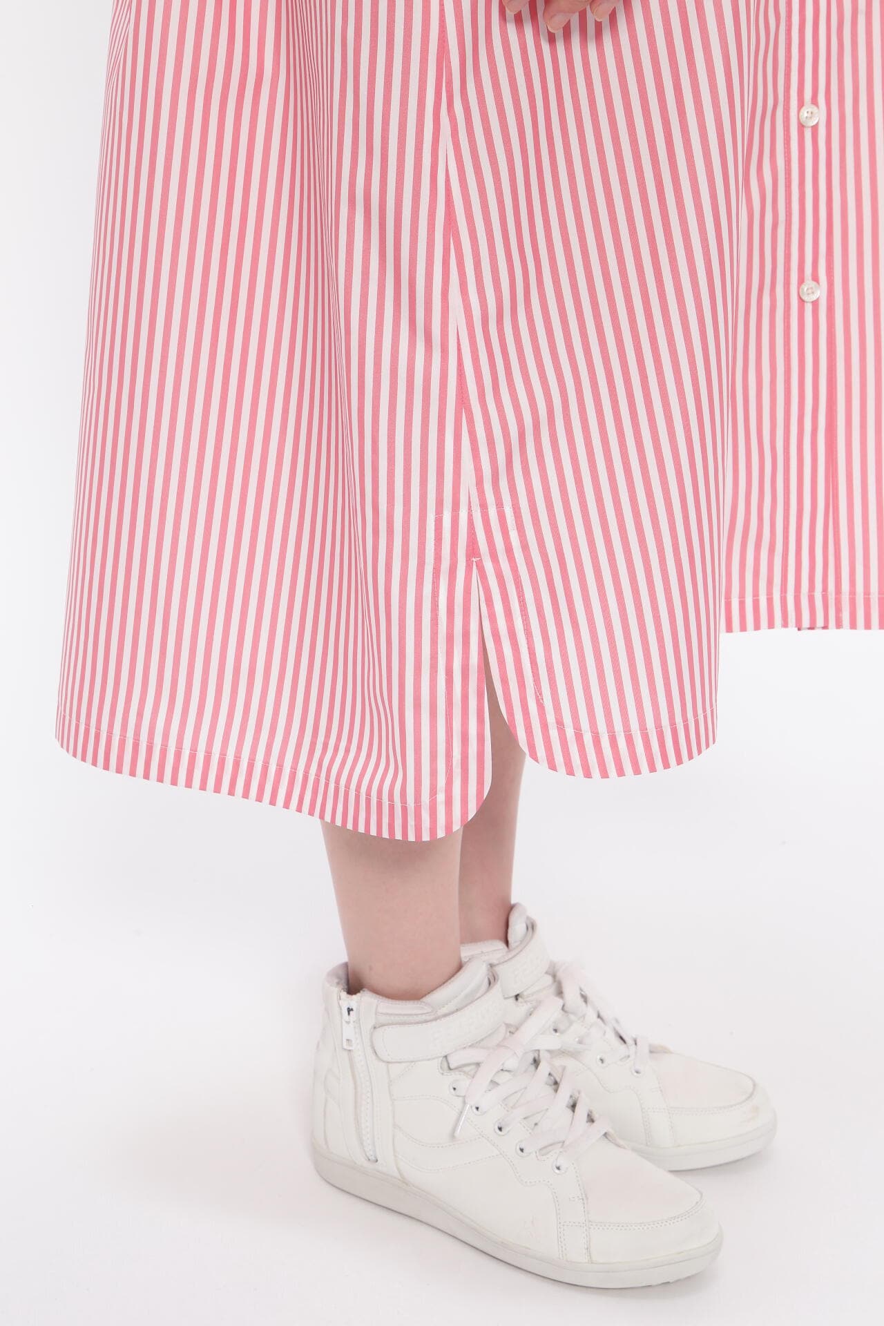 SUPER DRY ワイドロンドンストライプ柄 ワンピース