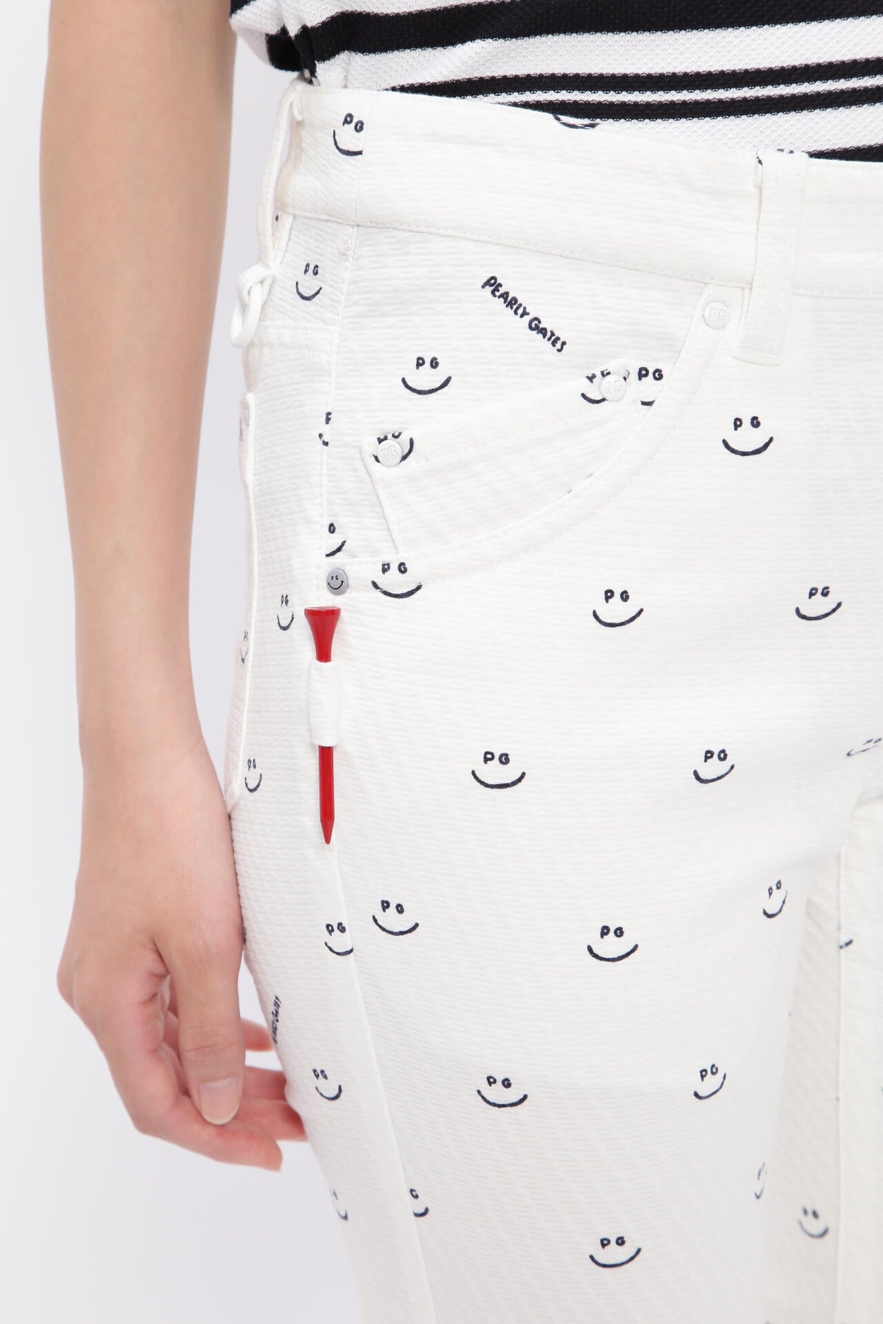 アートピケ ストレッチ 5ポケットパンツ ＜PG SMILE柄＞