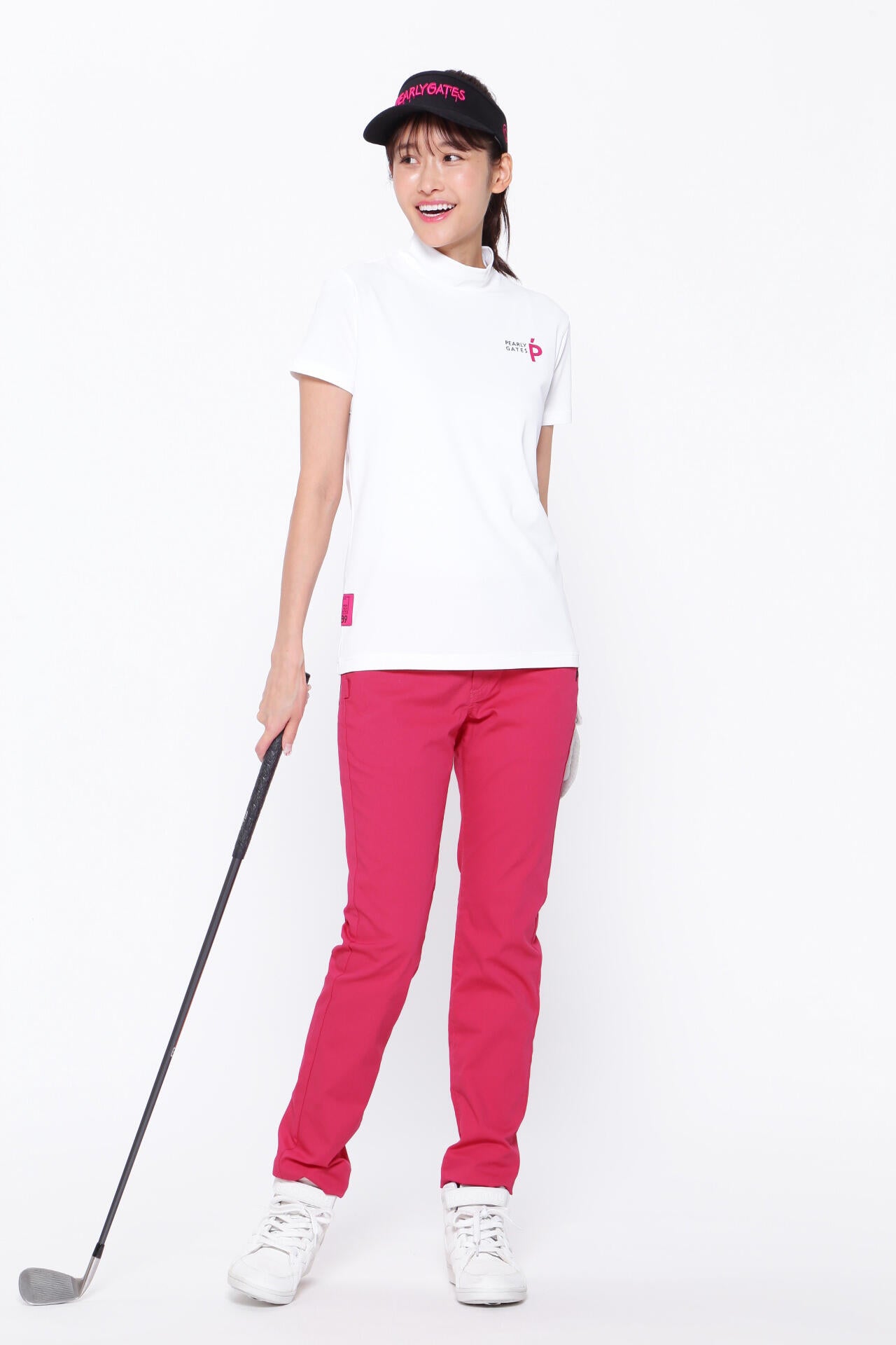 C/Peドライストレッチドビーカルゼ 5ポケットパンツ ＜Pink with BLACK＞