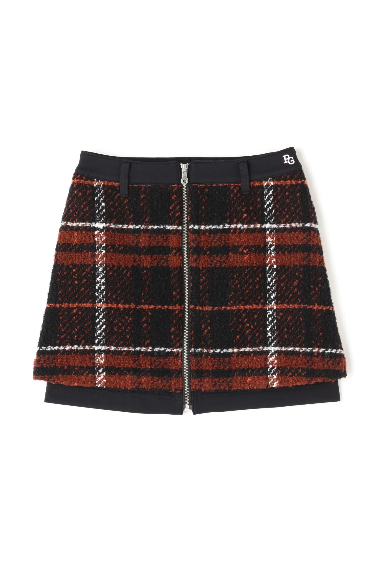 TEXBRIDニットライクハーフ×ロービングビッグチェック スカート ＜CHECKシリーズ＞
