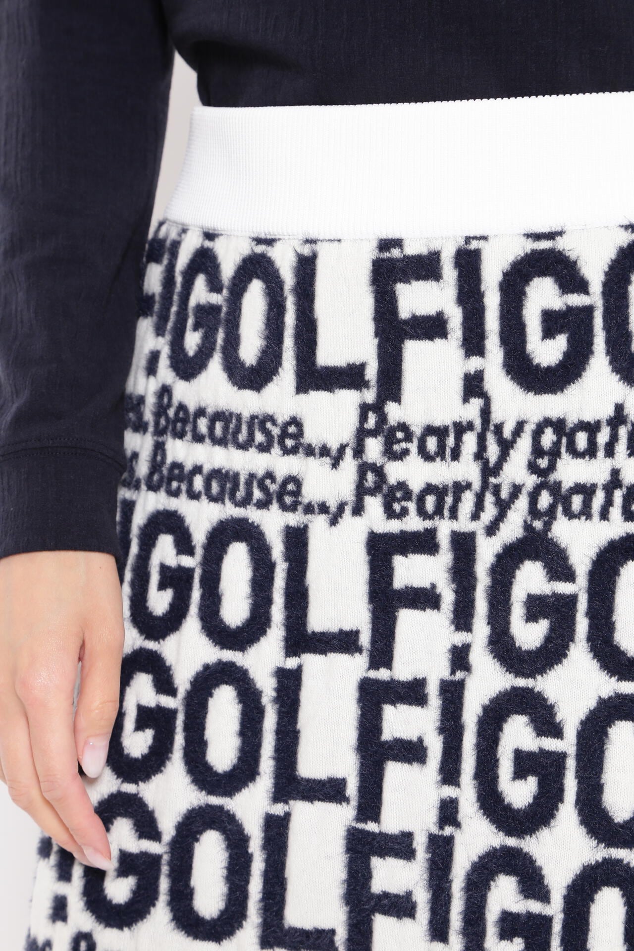 GOLF柄ジャガード ニットスカート ＜GOLFロゴ＞