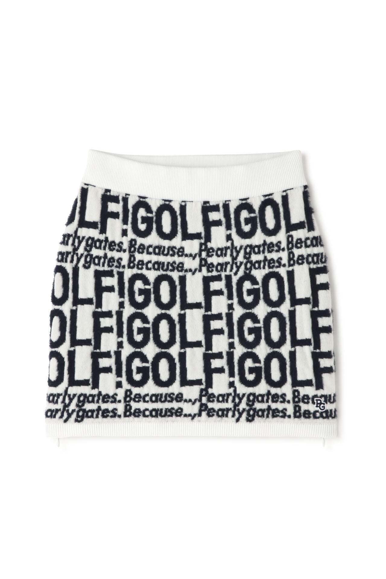 GOLF柄ジャガード ニットスカート ＜GOLFロゴ＞