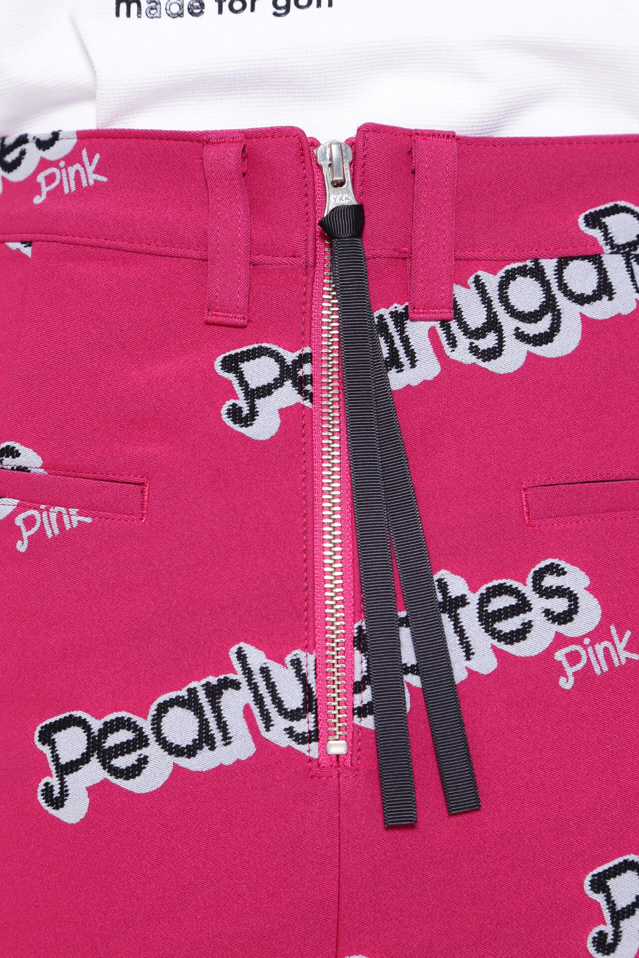 ポリエステルストレッチロゴジャガード スカート ＜Pink with BLACK＞