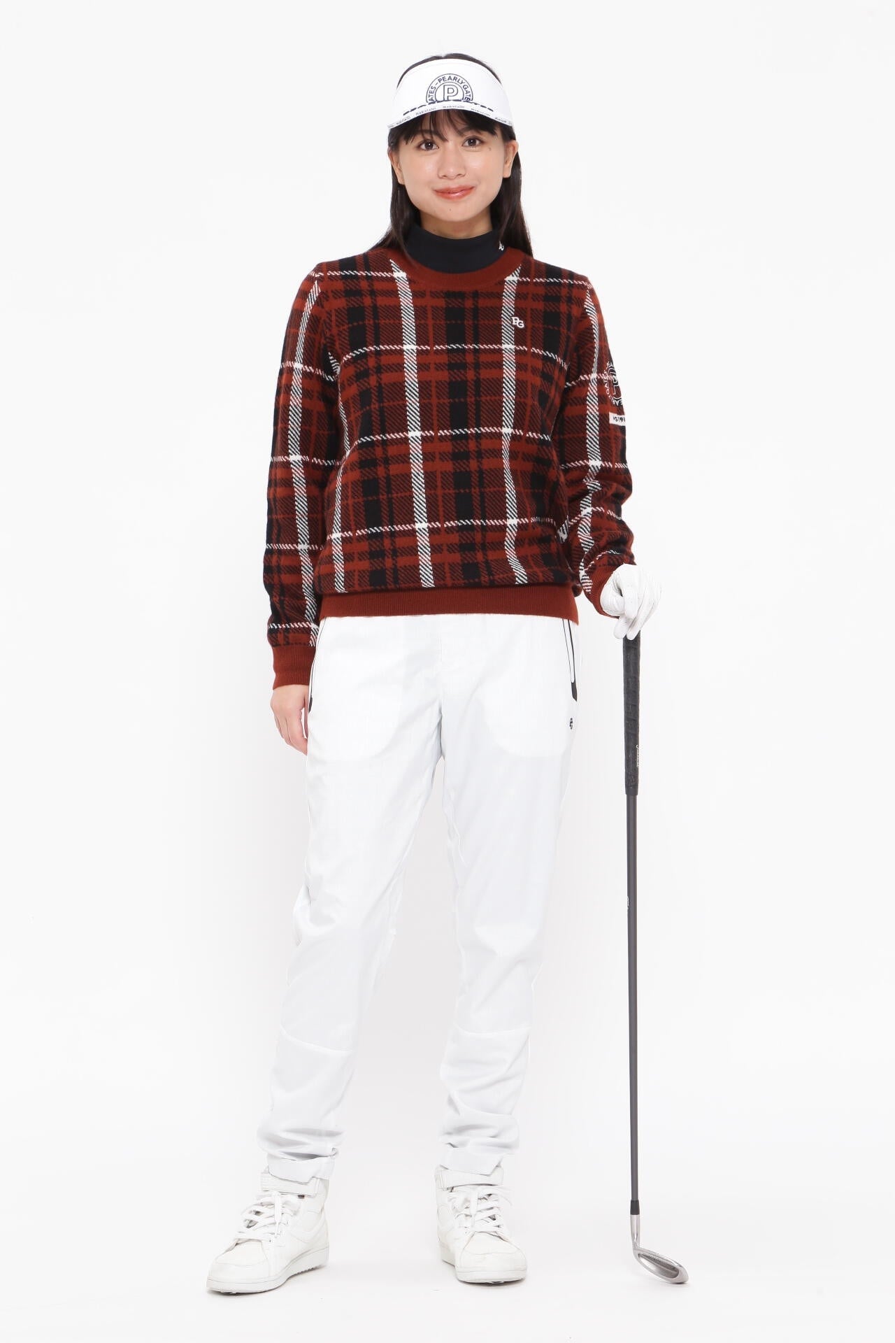 カシミア天竺 クルーネックニットプルオーバー ＜CHECKシリーズ＞