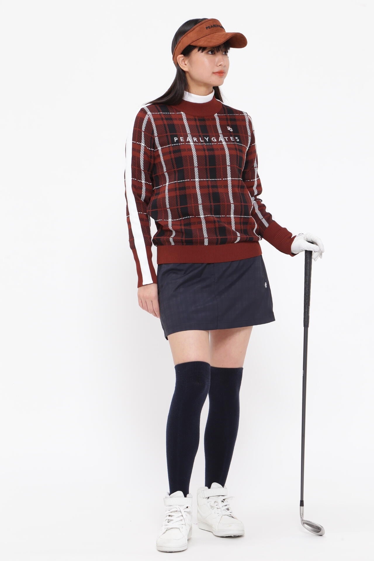 モックネックニットプルオーバー ＜CHECKシリーズ＞