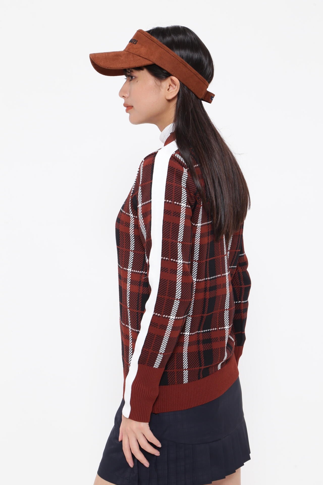 モックネックニットプルオーバー ＜CHECKシリーズ＞