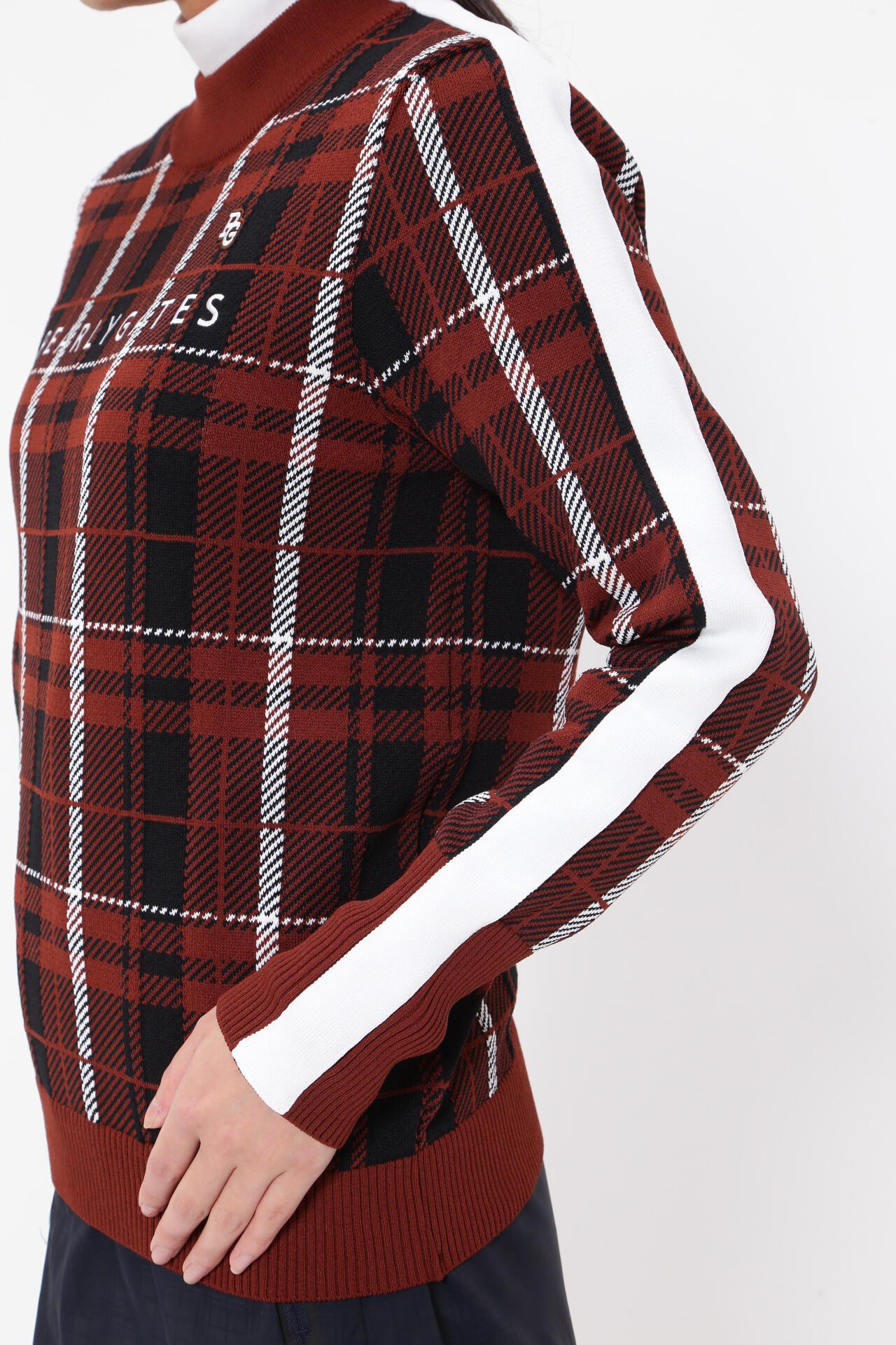 モックネックニットプルオーバー ＜CHECKシリーズ＞