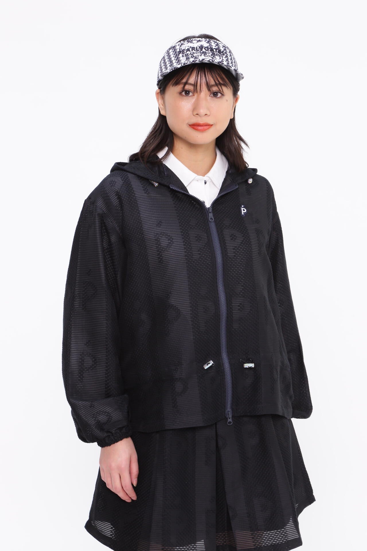 PGロゴメッシュジャガード フルジップフーディ