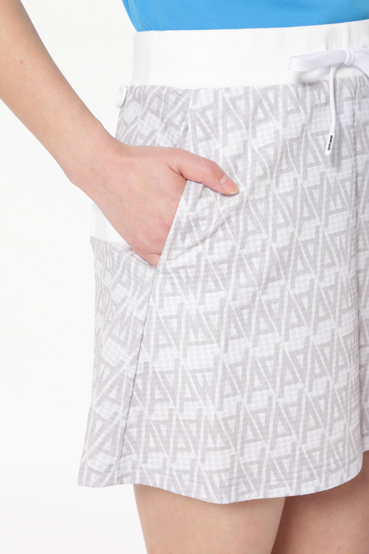 千鳥ハイゲージジャガード スカート ＜ロゴ幾何学柄＞