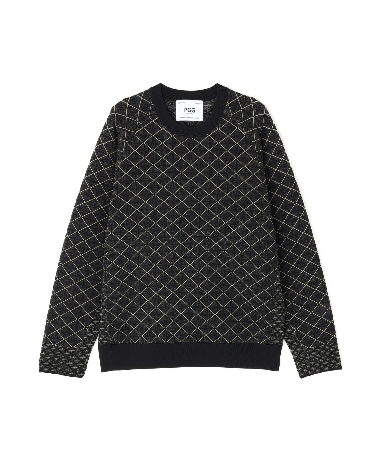 【PGG】【直営店舗&公式オンライン限定】地柄ポリエステルヤーンmm クルーネックニットプルオーバー (LADIES)