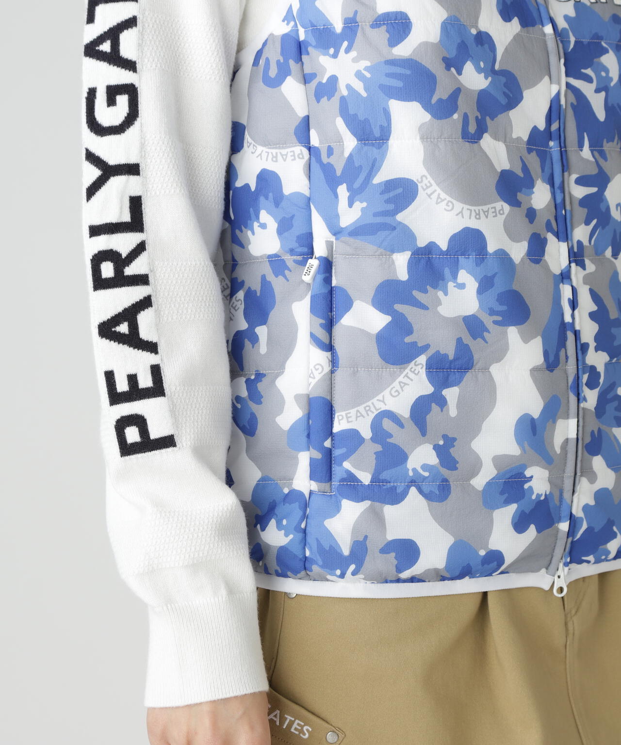 【PG is PG】Nyリップ＿タフレックス×サーモトロン中綿ツインブルゾン ＜ラフ花ロゴ小柄＞