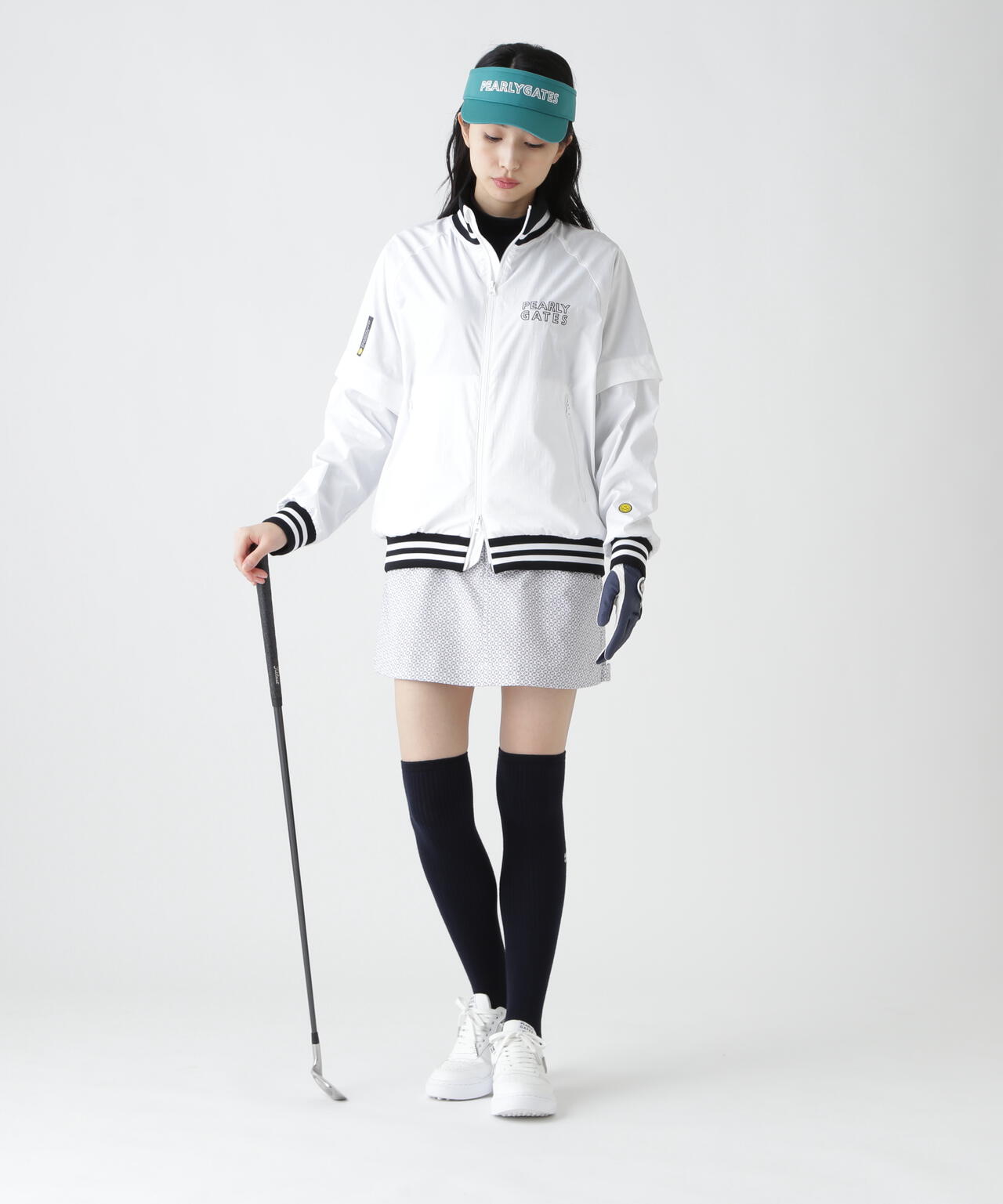 【PG is PG】 ロゴジャガードポリエステルタフタジップアップブルゾン