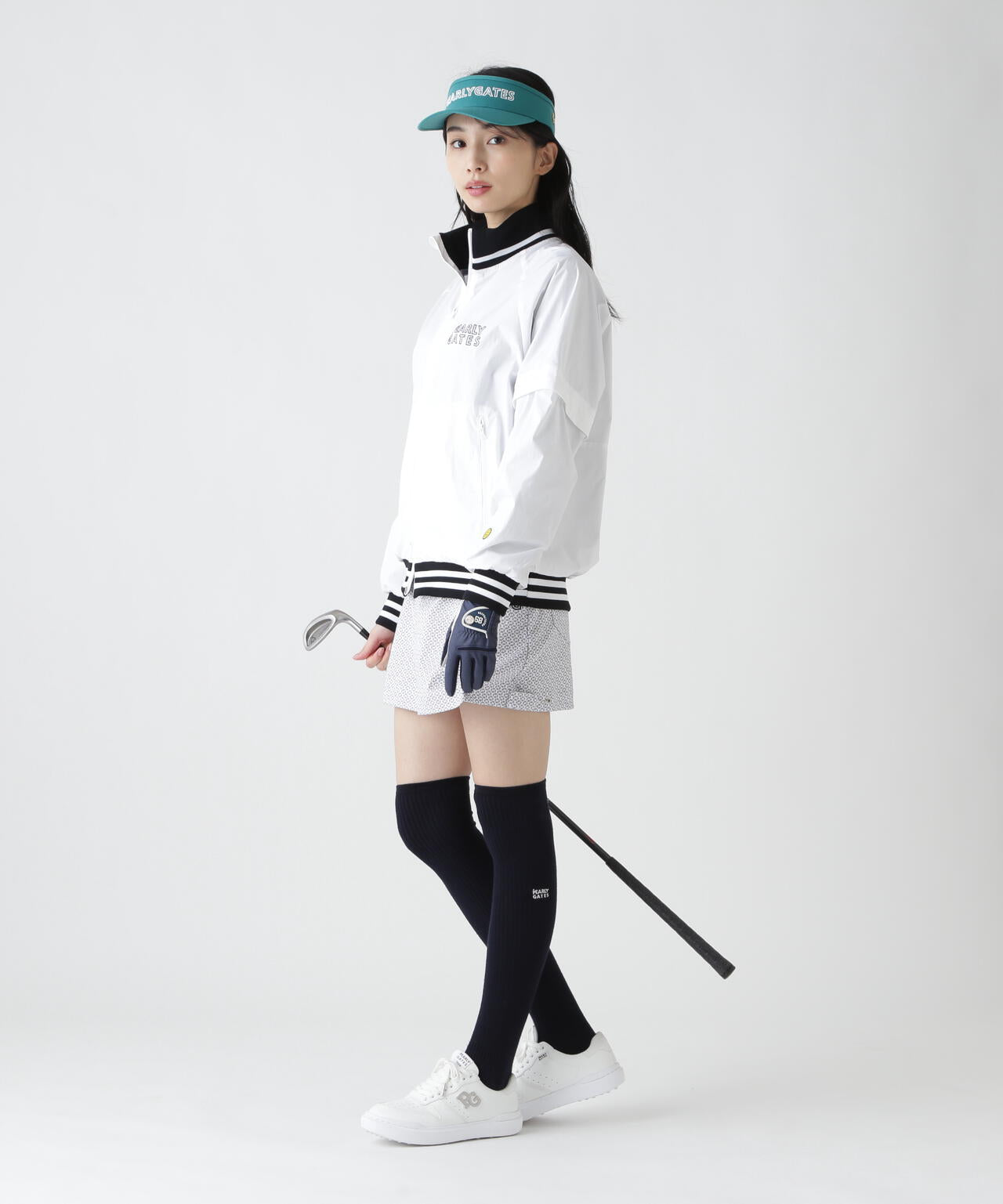 【PG is PG】 ロゴジャガードポリエステルタフタジップアップブルゾン