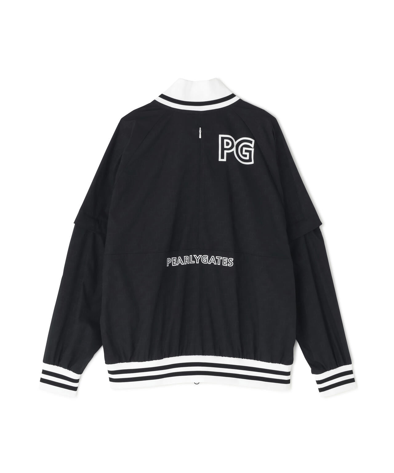 【PG is PG】 ロゴジャガードポリエステルタフタジップアップブルゾン