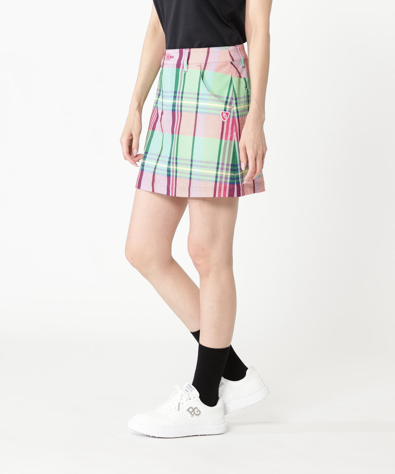 マドラスチェックPeストレッチサッカースカート