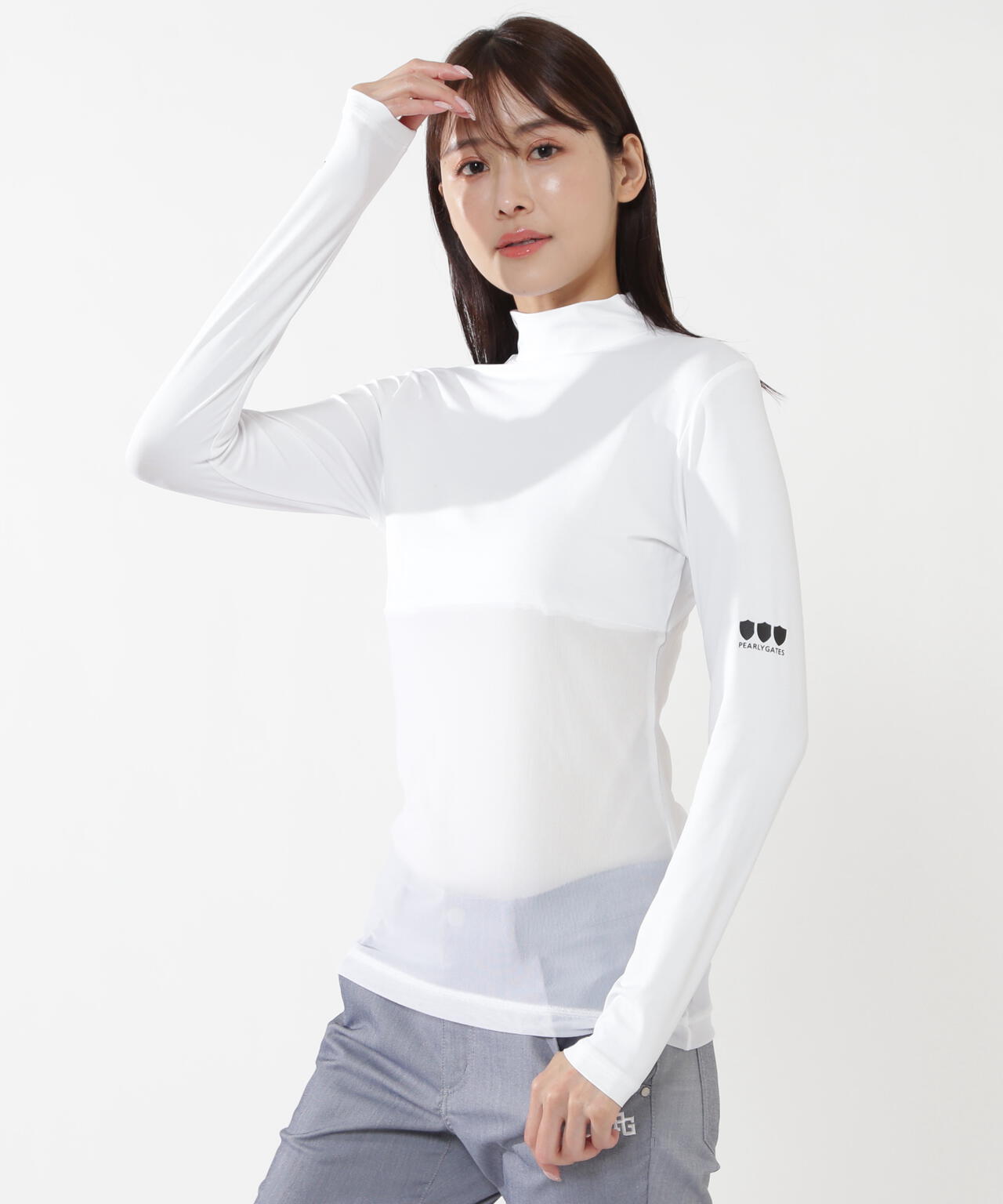 【PG BODY】N/パワーネット×Peベア天竺長袖ハイネックカットソー