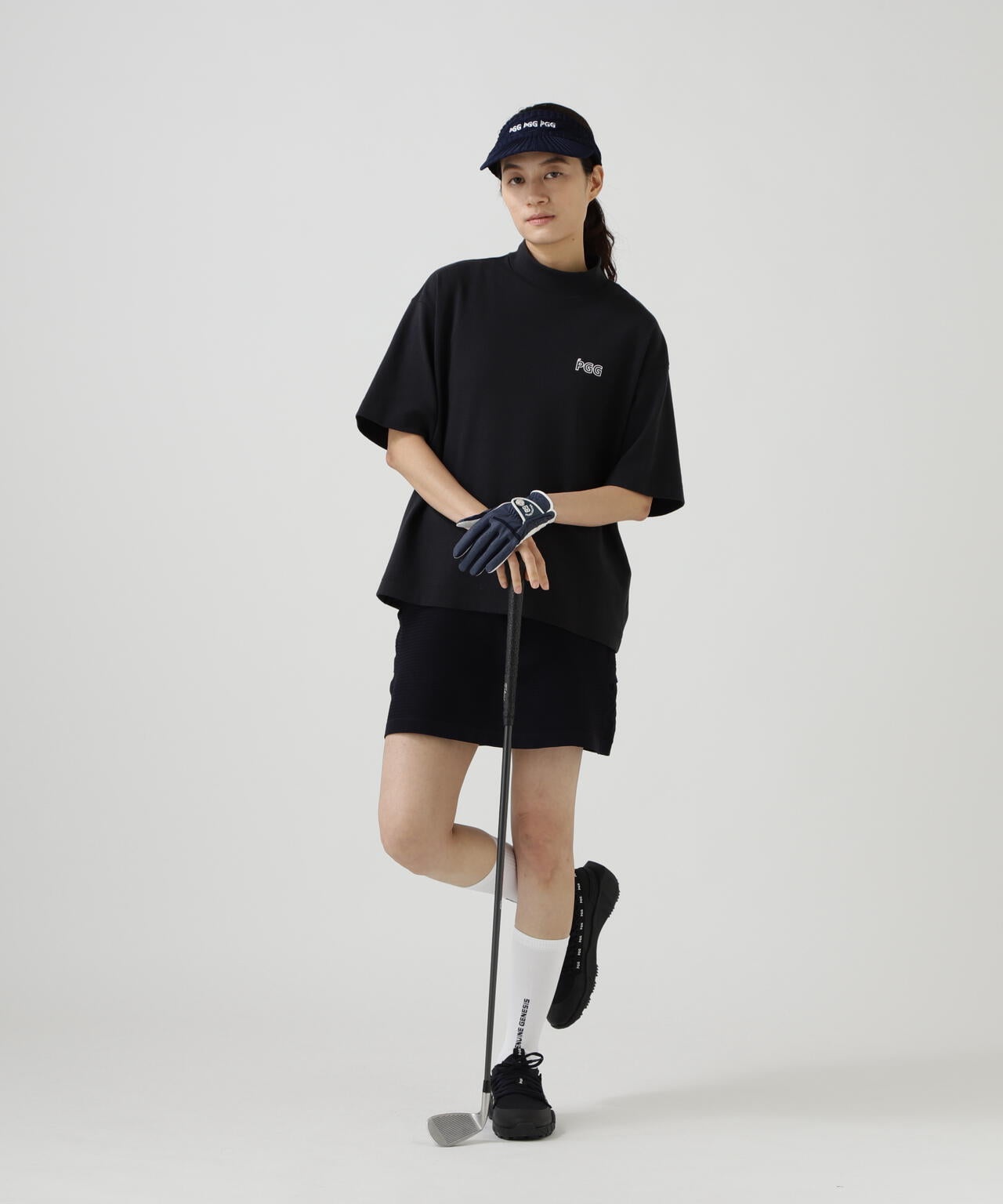 【PGG】【直営店舗&公式オンライン限定】パルパーエコＷメッシュ半袖モックネックカットソー (LADIES)