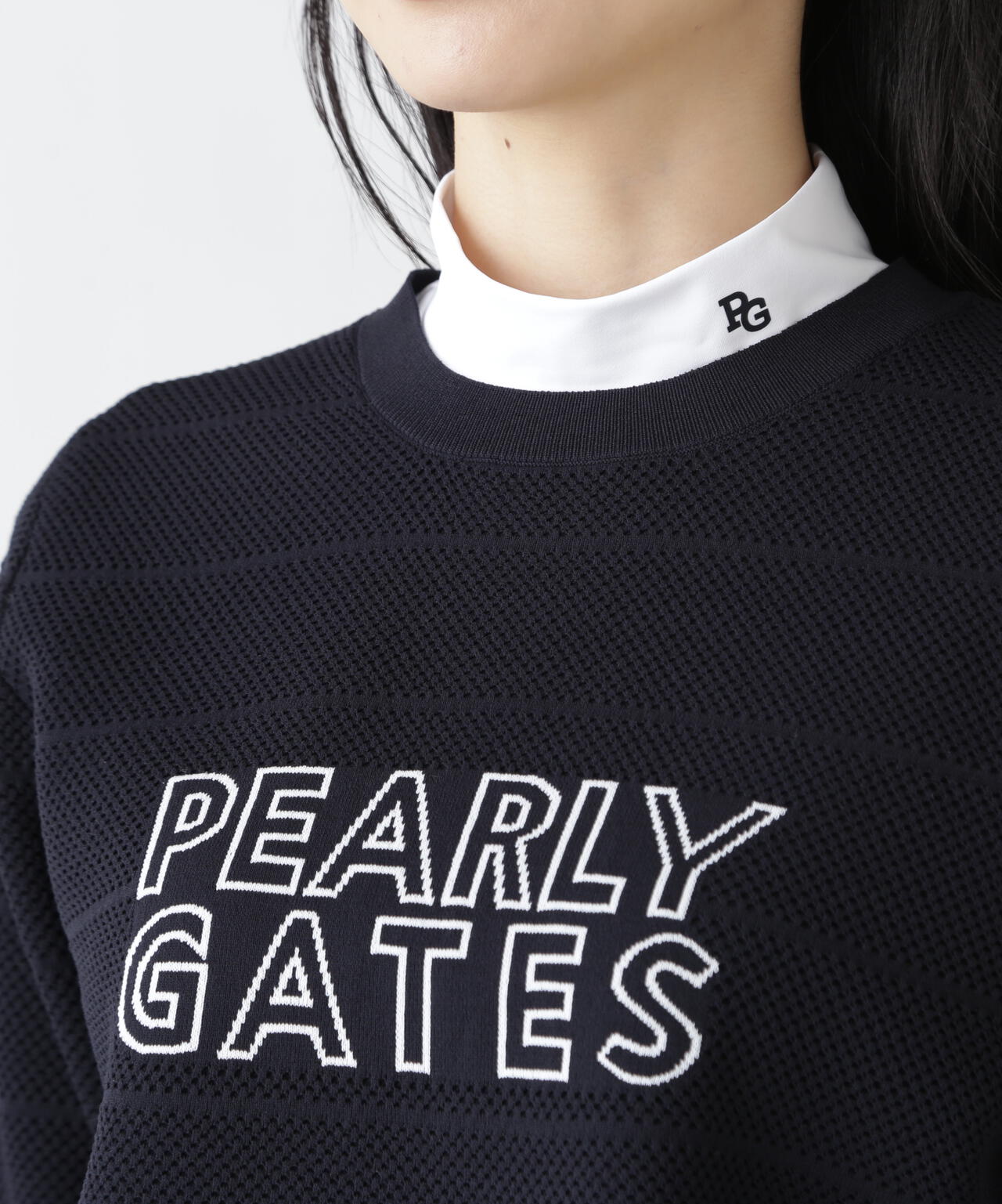 【PG is PG】 ロゴジャガードクルーネックニットプルオーバー