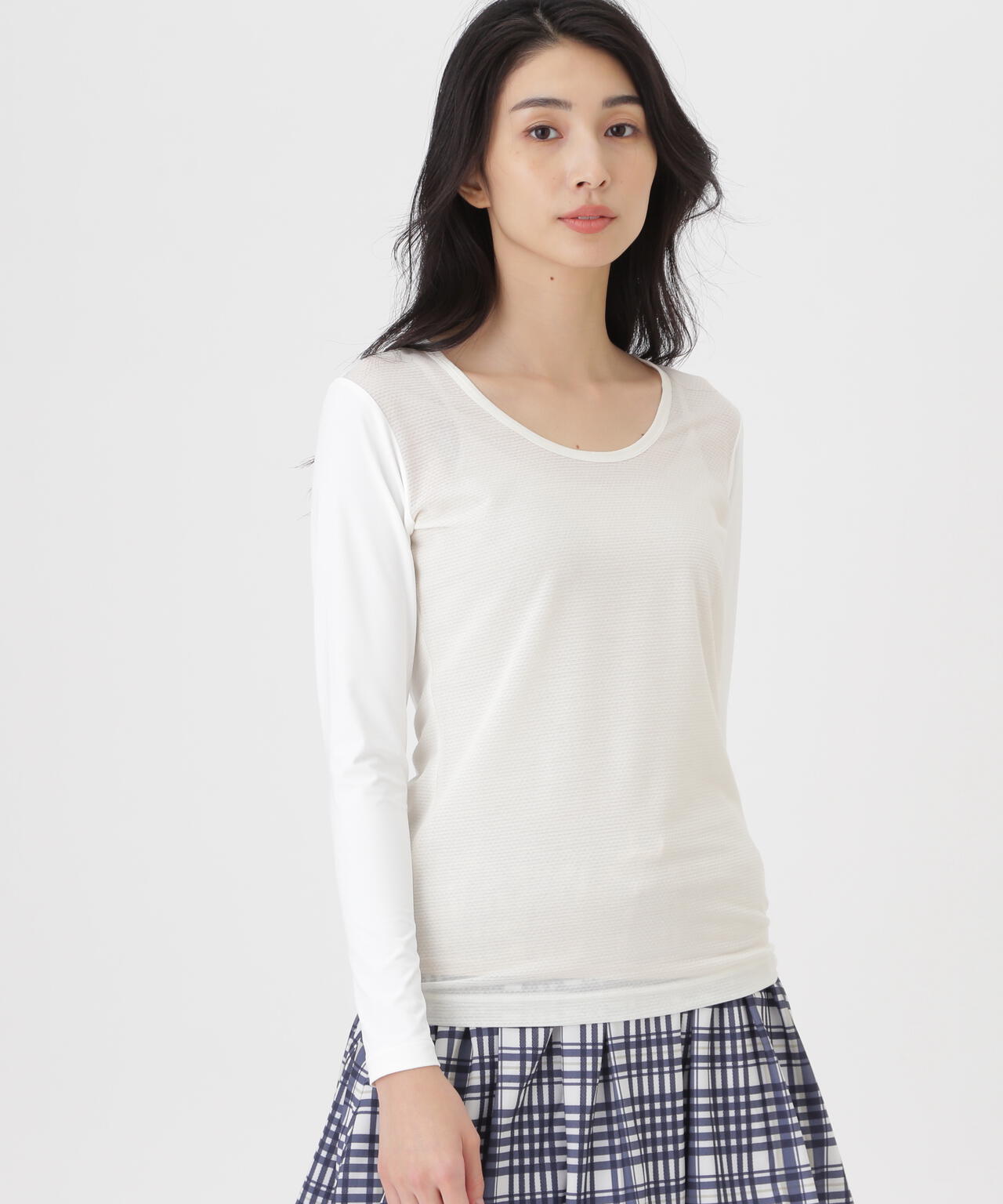 Super Natural ウールメッシュ×ナイロンベア天竺(WOMENS)
