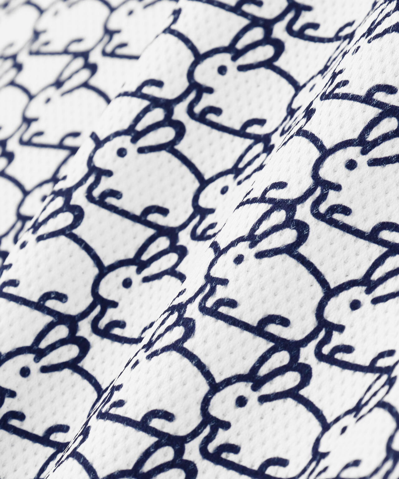 2WAYトリコット半袖ハイネックカットソー ＜もちうさぎ柄＞ (WOMENS)