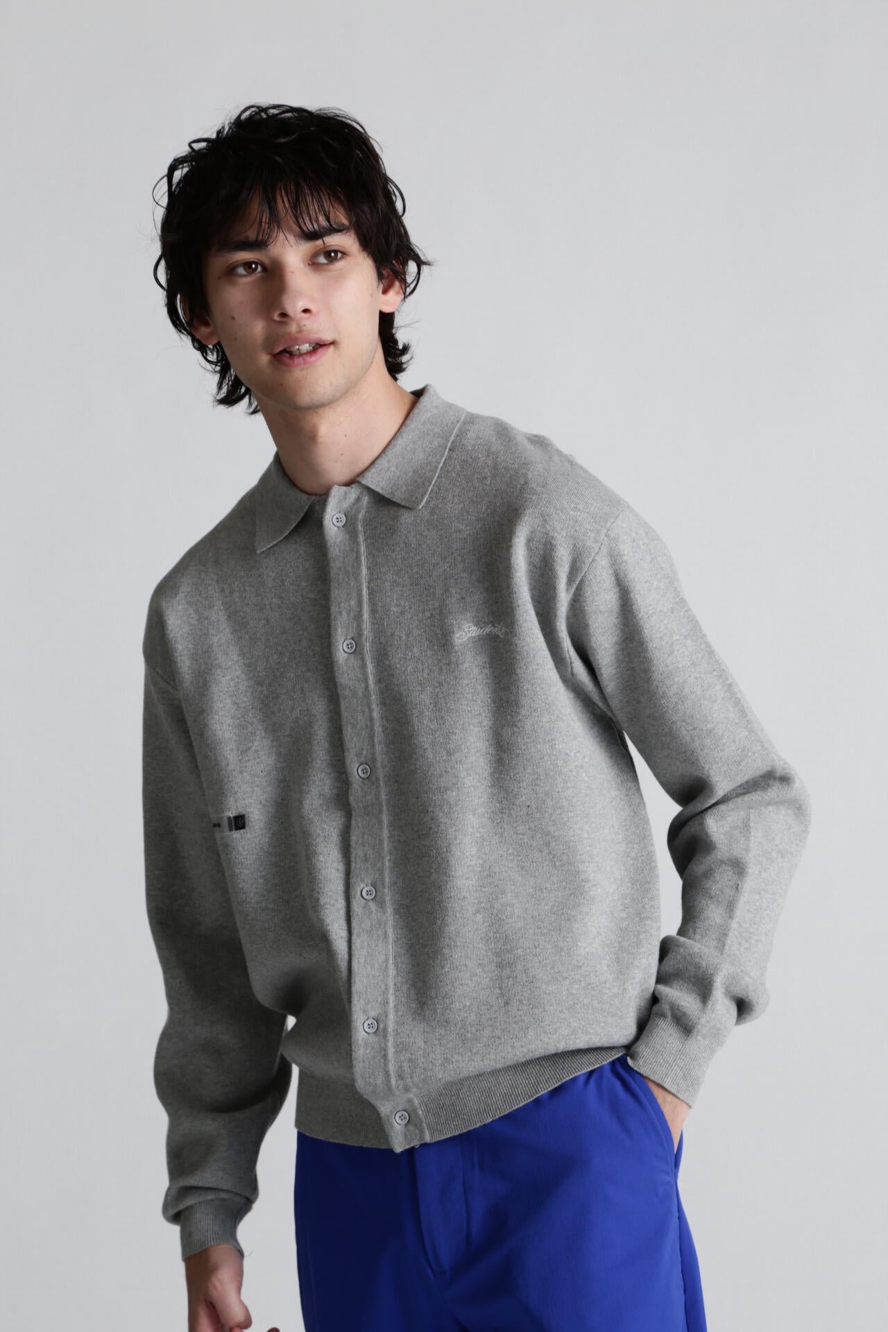【Students Golf】襟付き ニット カーディガン