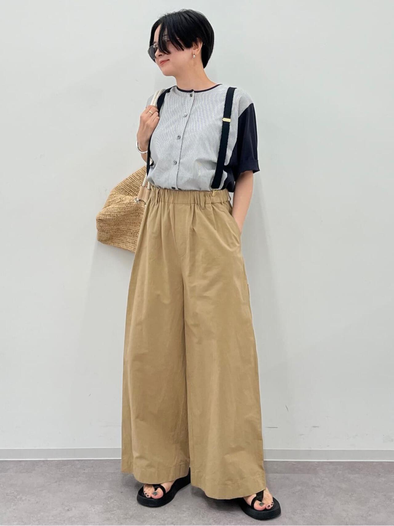 【WEB限定カラー】綿麻ウェザー近江晒ワイドパンツ