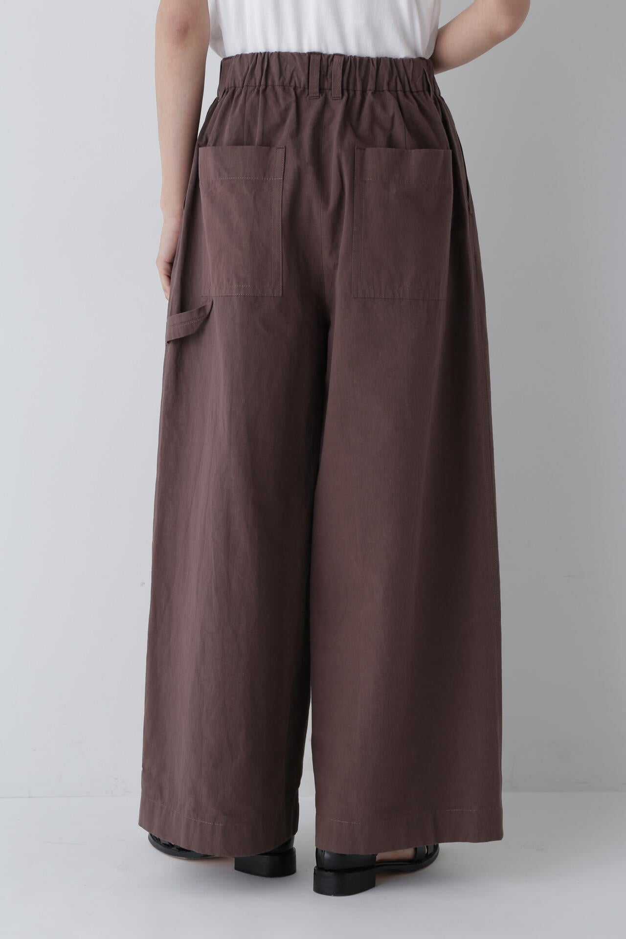 【WEB限定カラー】綿麻ウェザー近江晒ワイドパンツ