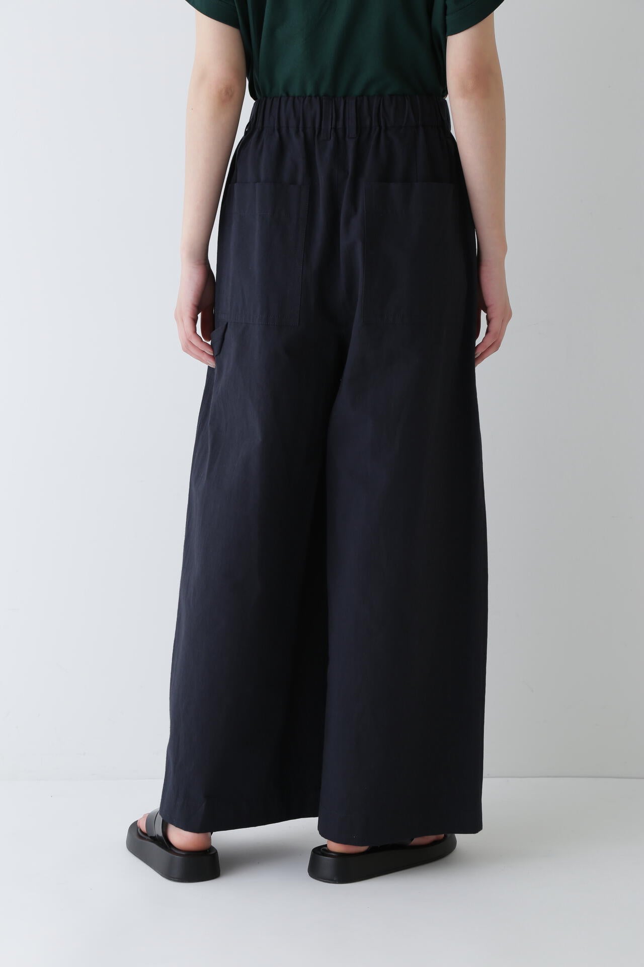 【WEB限定カラー】綿麻ウェザー近江晒ワイドパンツ