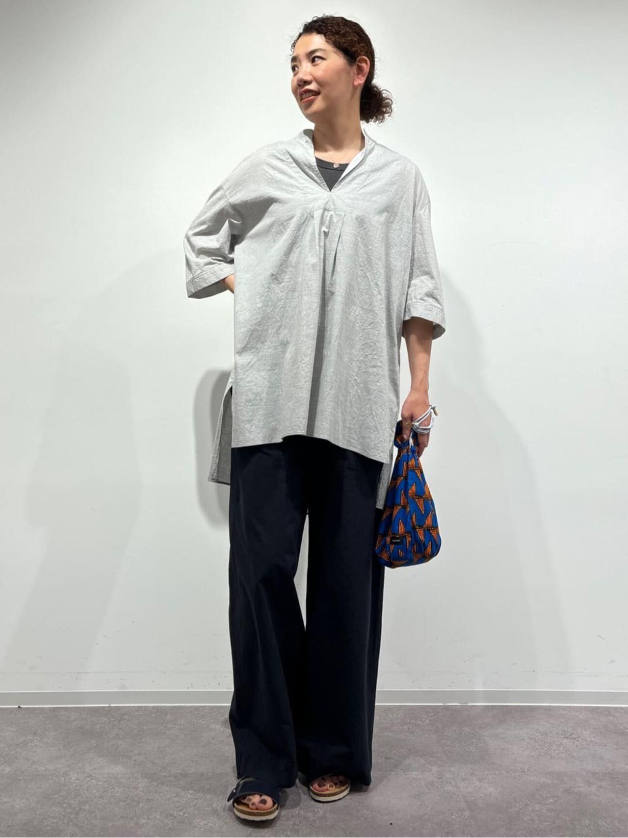 【WEB限定カラー】綿麻ウェザー近江晒ワイドパンツ