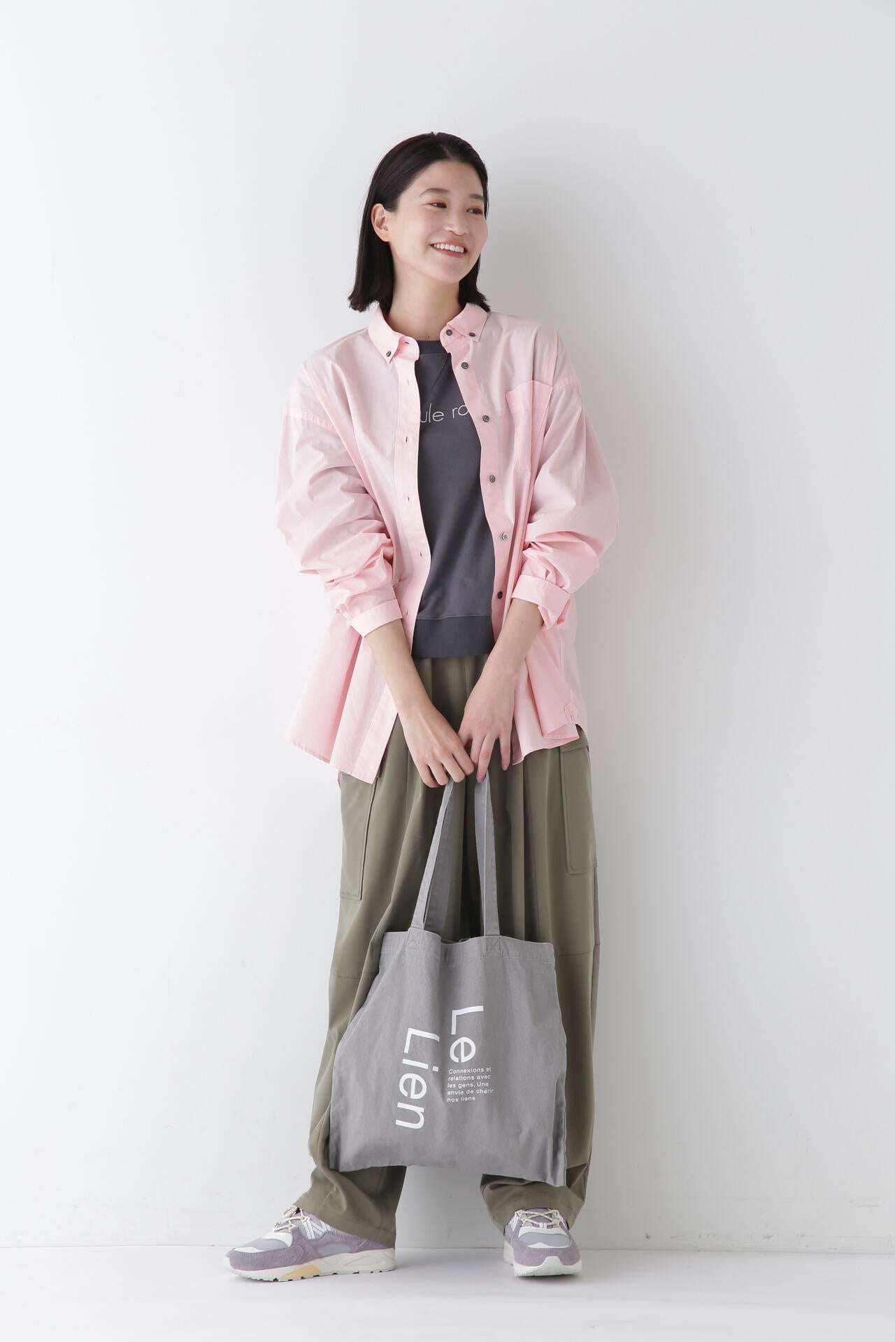 製品染めボタンダウンオーバーシャツ