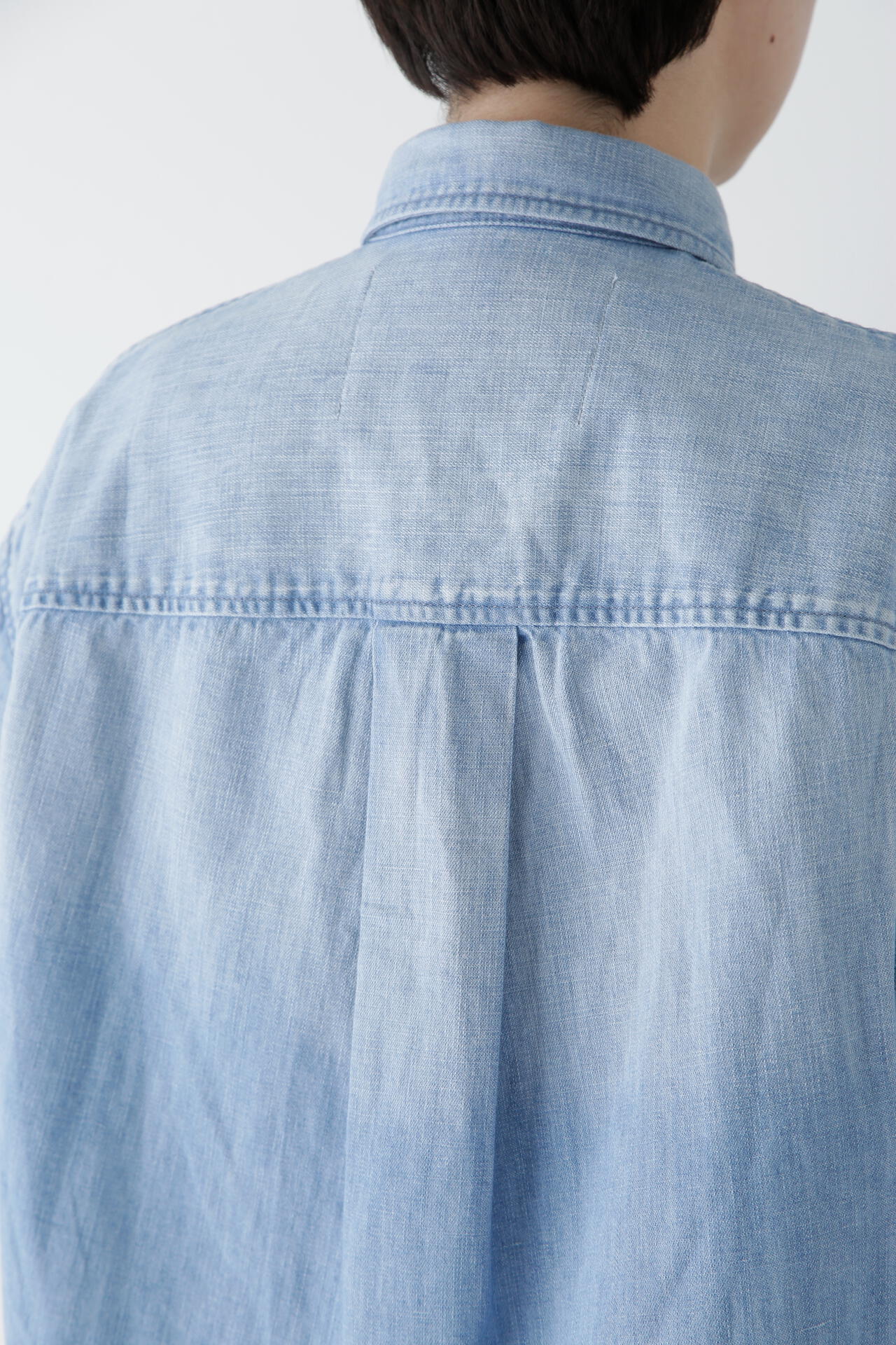 【Healthy DENIMコラボ】クロップド半袖デニムブラウス