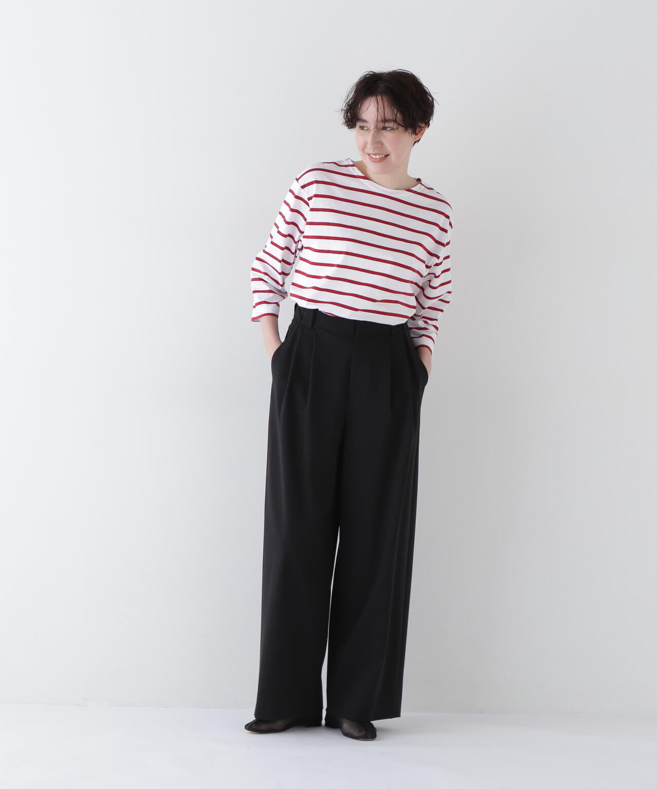 【福田麻琴さんコラボ】コットンナイロンポンチSTタックパンツ