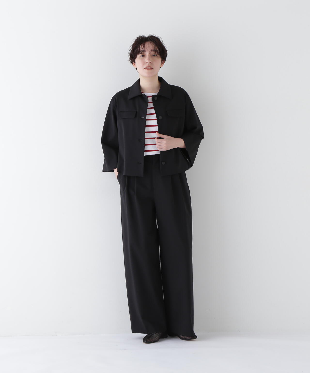 【福田麻琴さんコラボ】コットンナイロンポンチSTタックパンツ