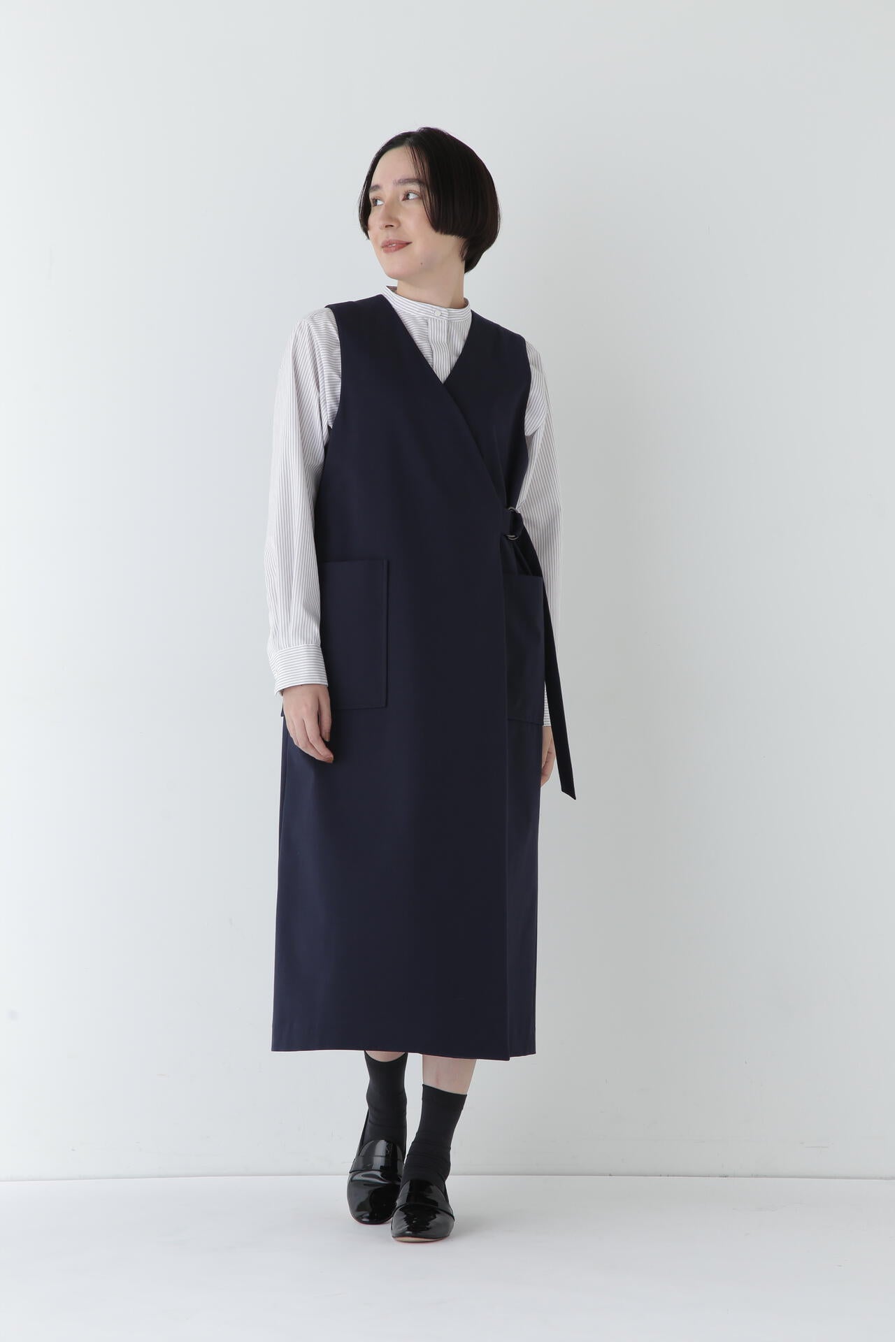 ストレッチポンチラップワンピース